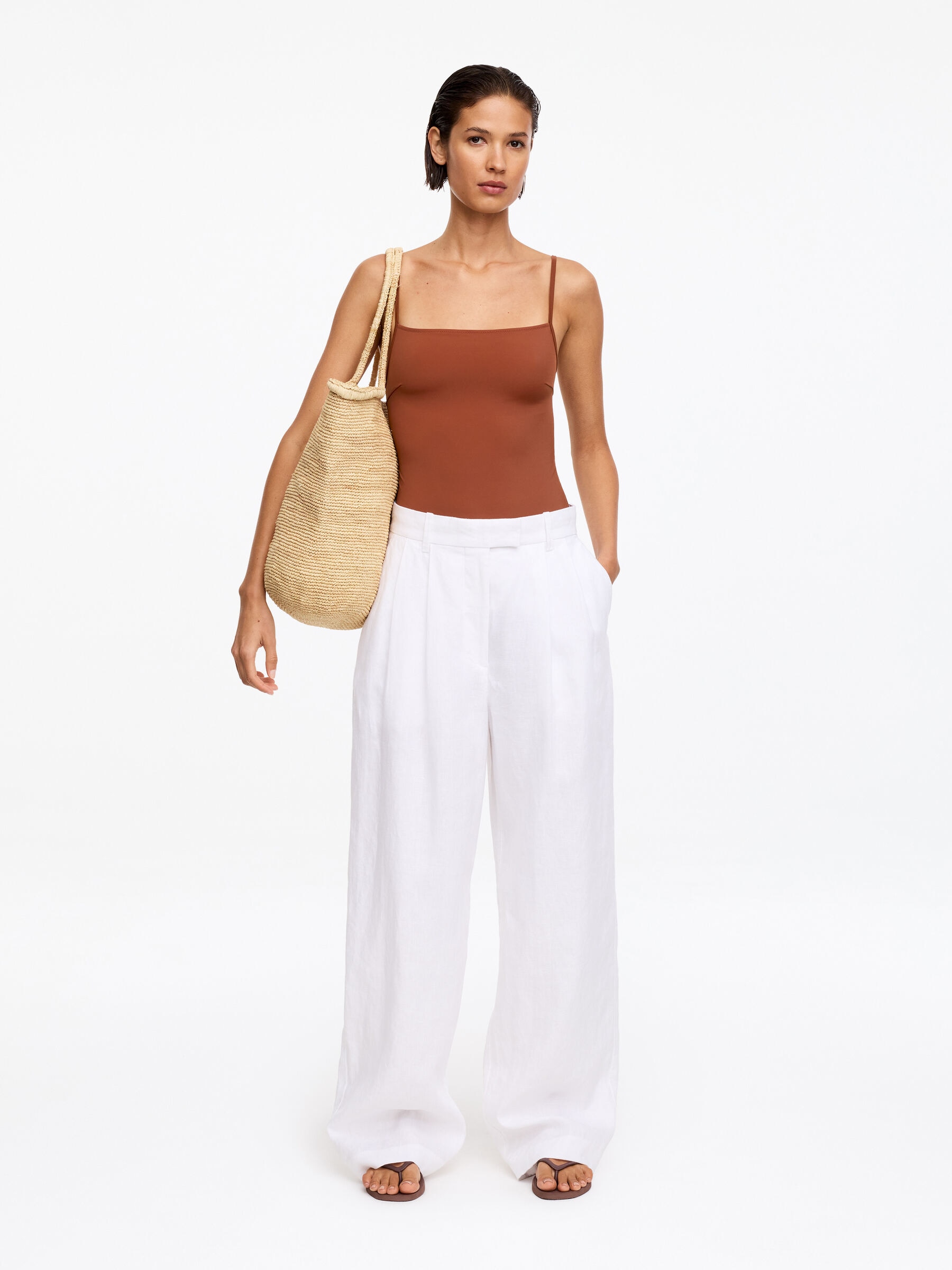 Square-Neck Swimsuit - Brown - Women - StillMedia/Lookbook - 7