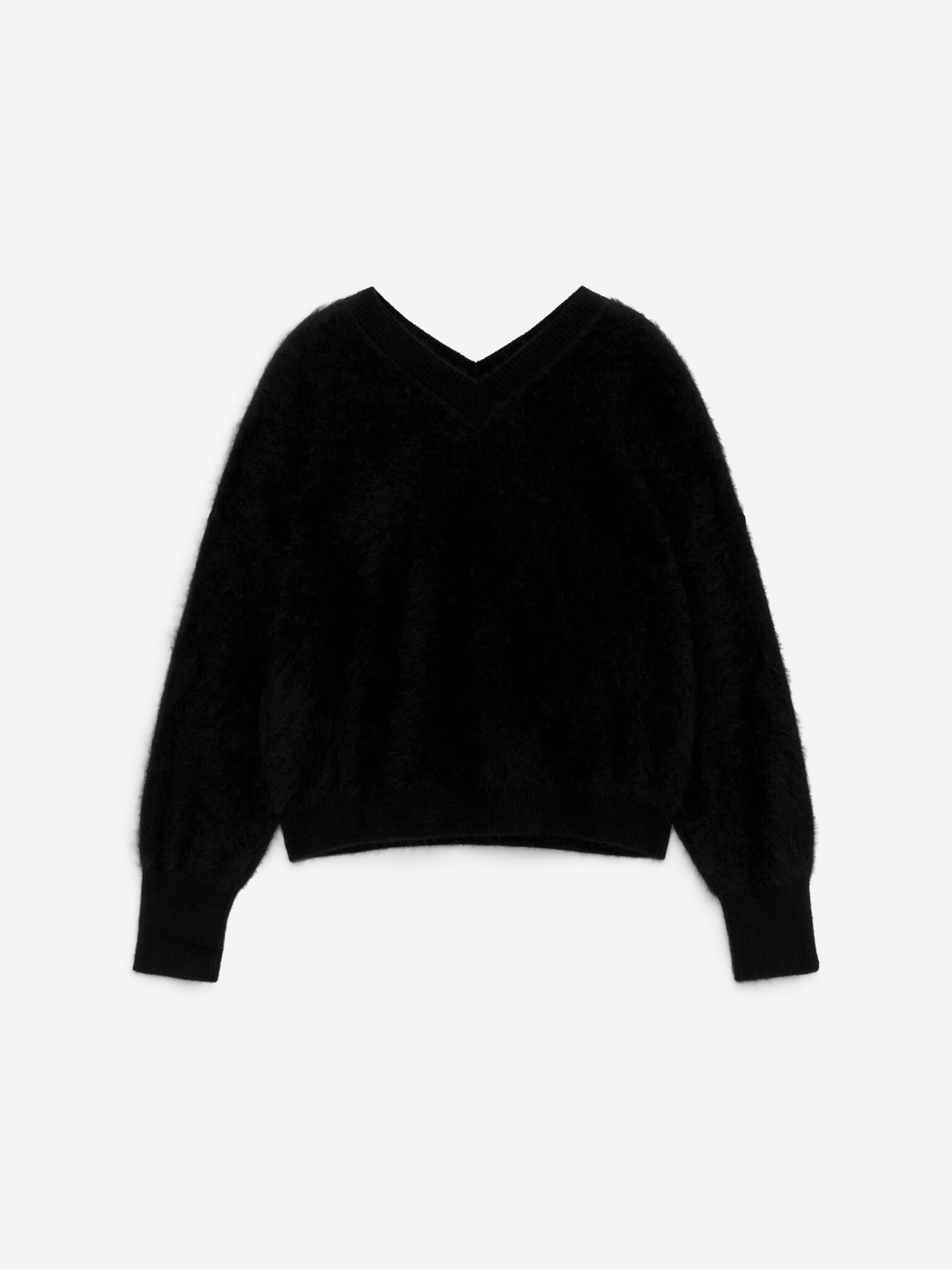 Pullover aus reinem, gebürstetem Kaschmir - Schwarz - 2