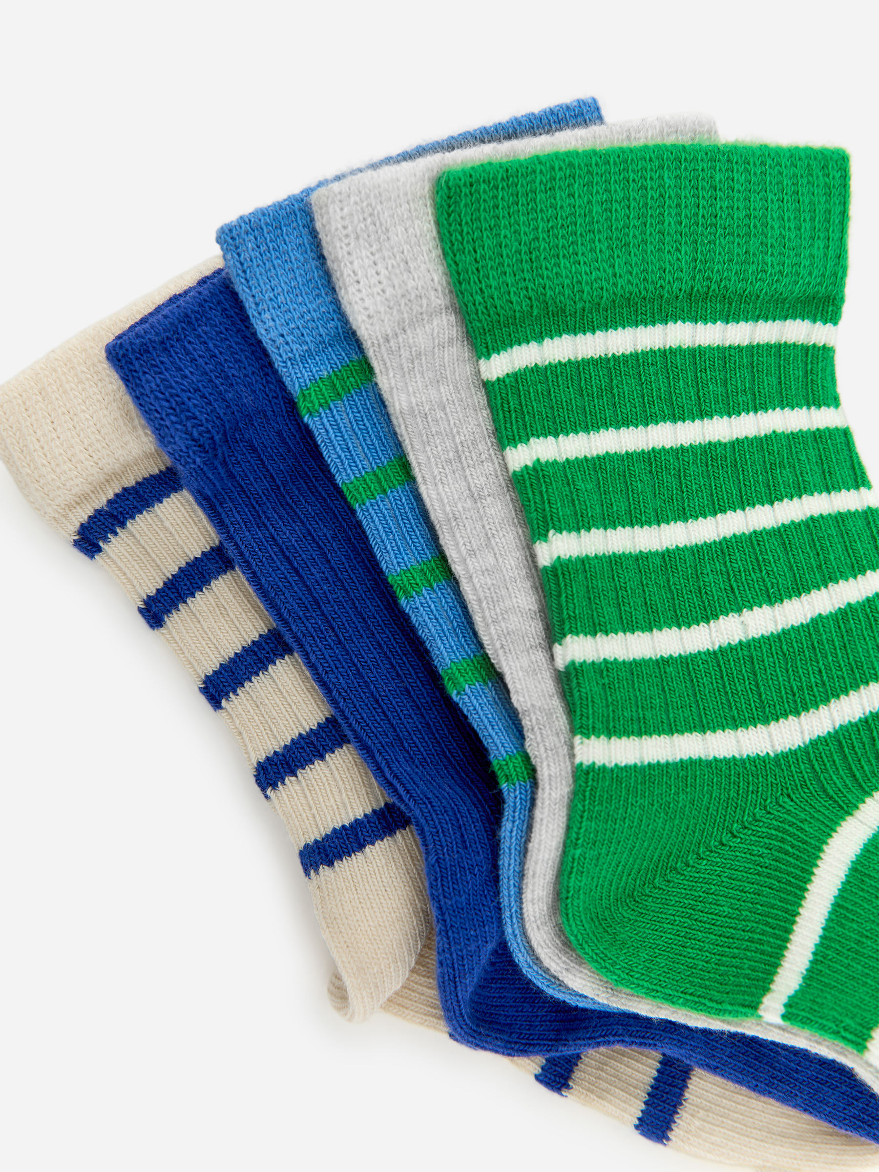 Rib Knit Baby Socks, 5 Pairs - Green/Blue - Children - StillMedia/DescriptiveStillLife - 2