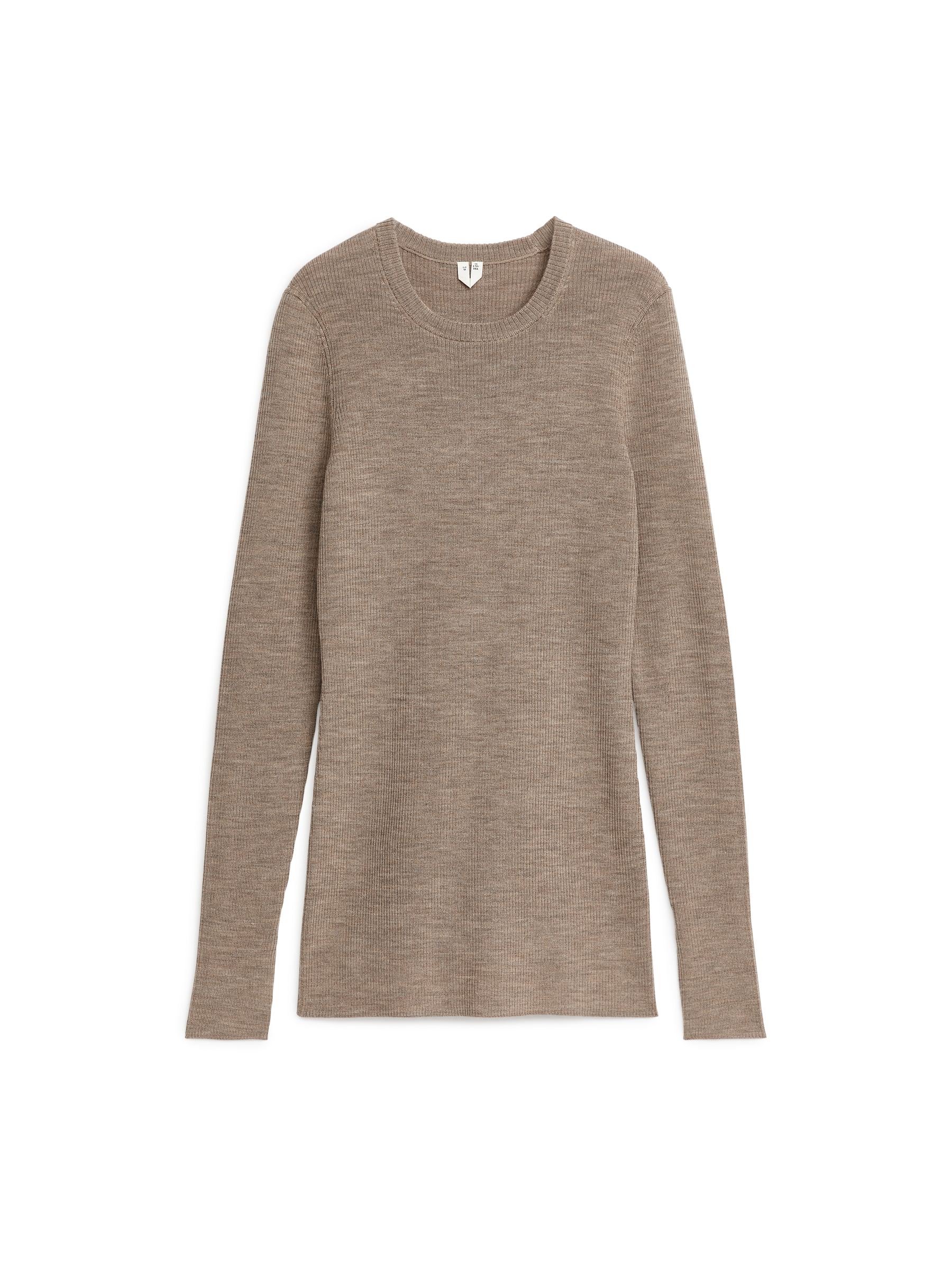 Haut côtelé en maille de laine mérinos-#A09580-10929