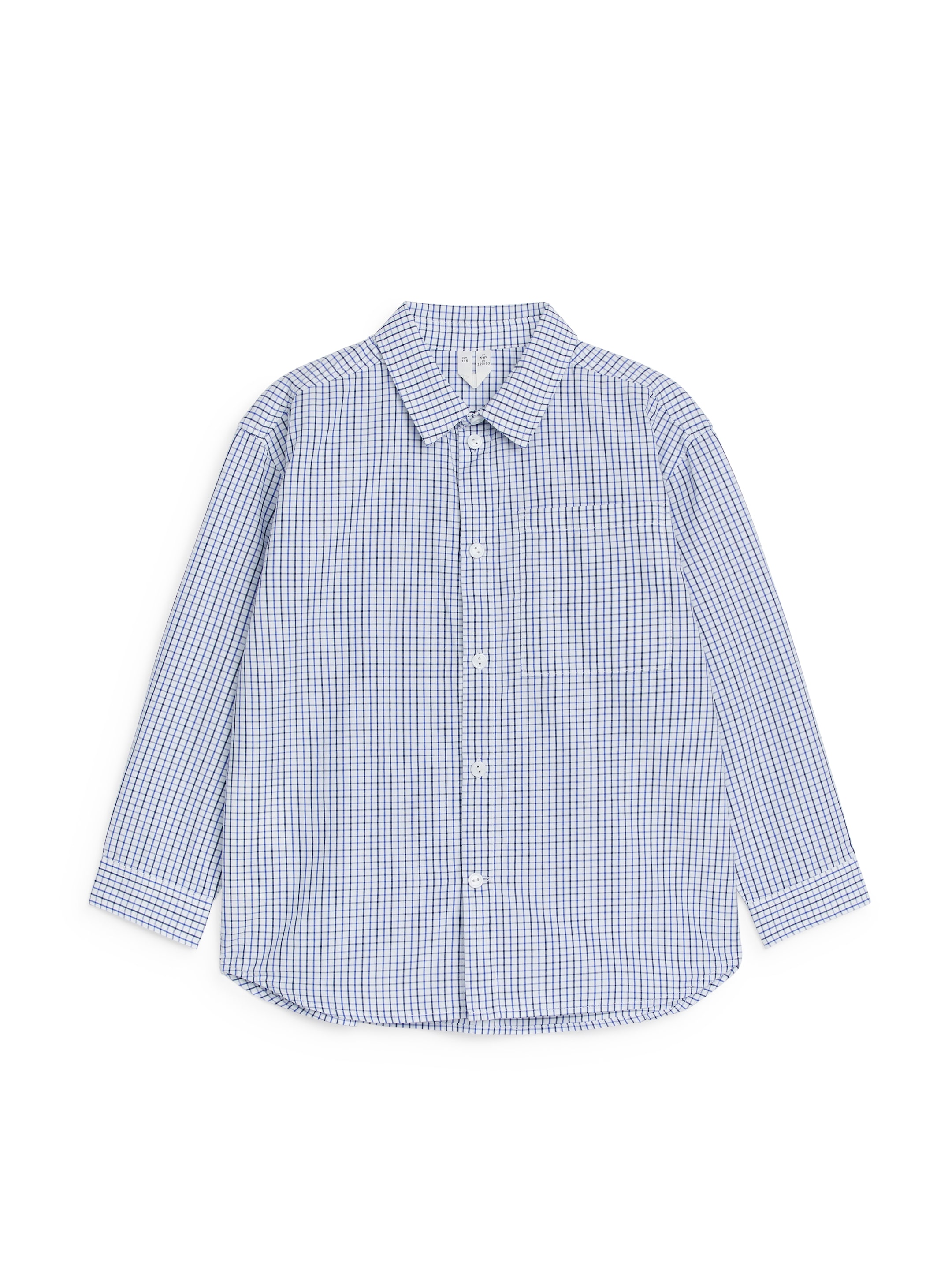 Relaxed Poplin Shirt - White/Checkered - Relaxed fit - Children - StillMedia/DescriptiveStillLife - 1
