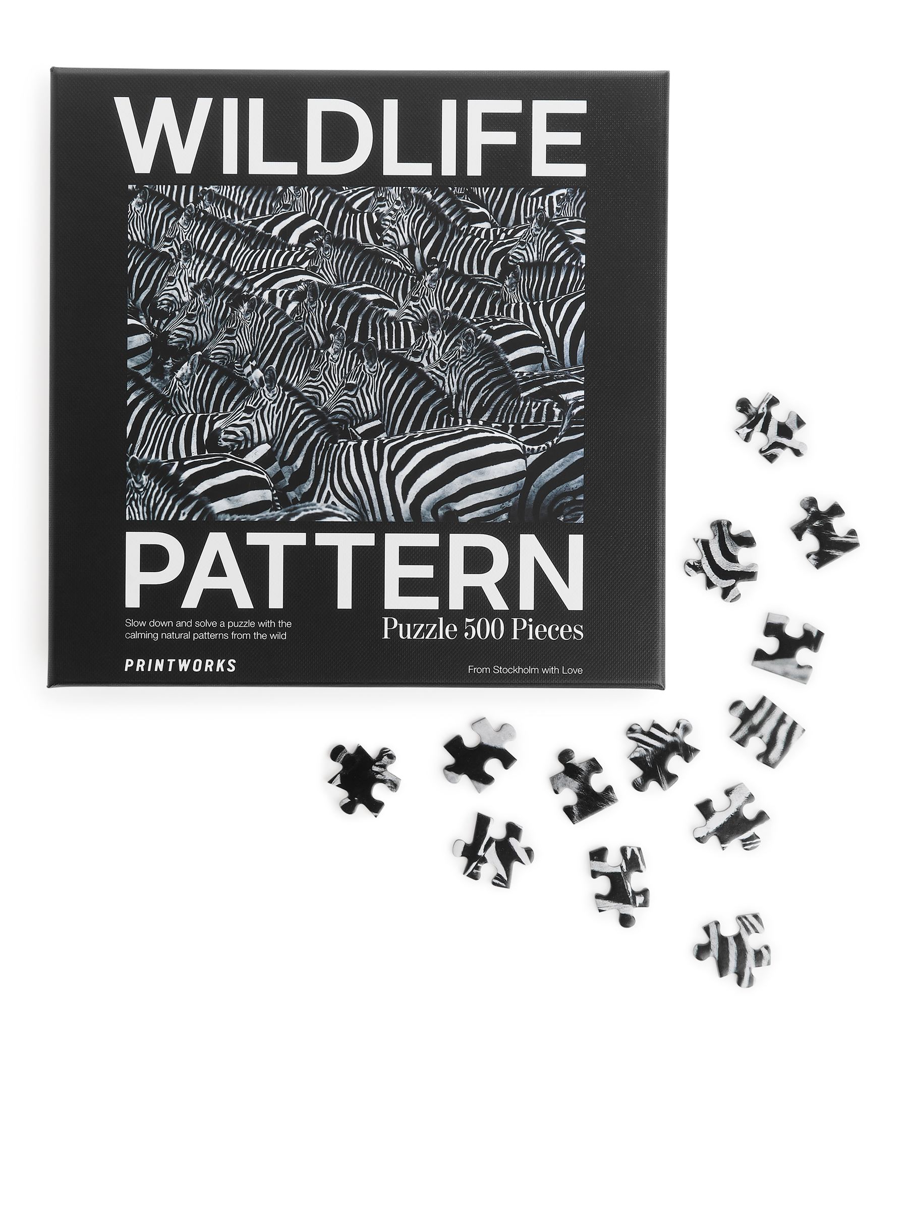Tierwelt-Puzzle mit Zebras von Printworks, 500  Te - Schwarz - Haushaltswaren - StillMedia/DescriptiveStillLife - 2