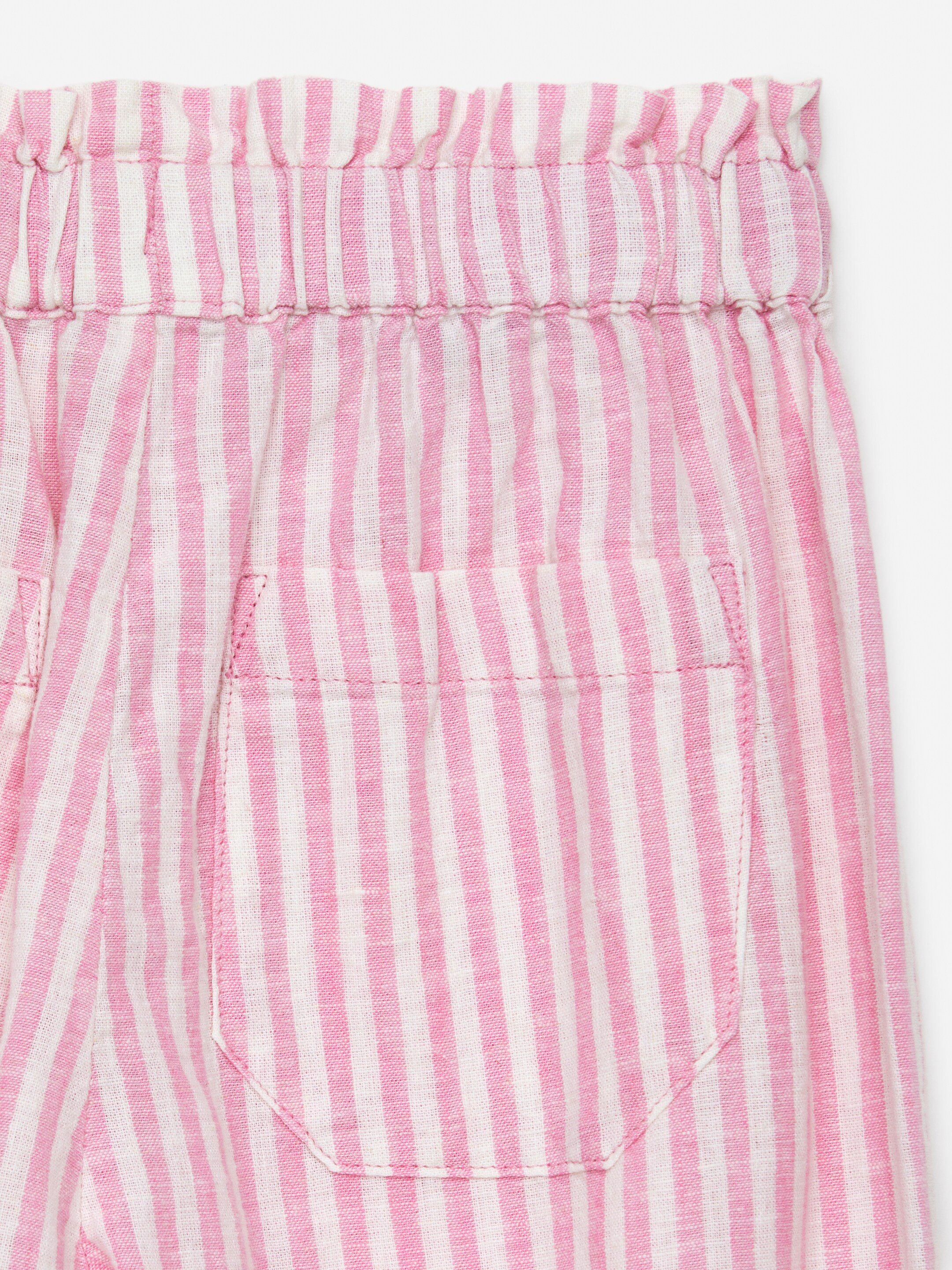 Visualizza immagine più grande: Pantaloni in lino dalla vestibilità rilassata - Rosa/Bianco sporco - BAMBINO | H&M IT 3