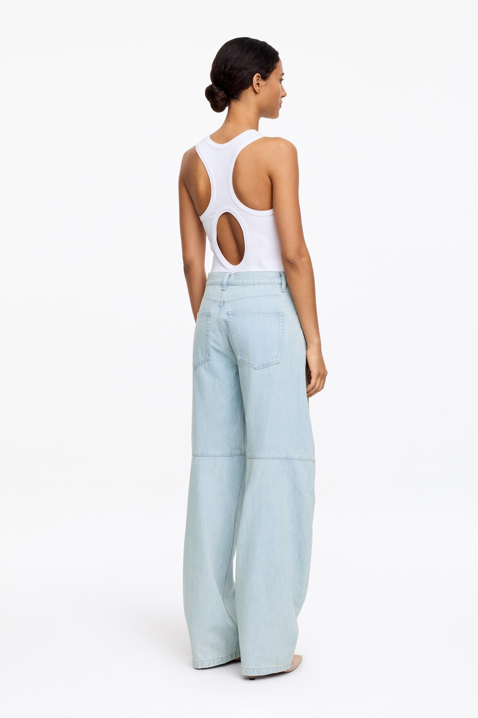 Luźne jeansy typu barrel PINE - Jasnoniebieski/Ciemnoniebieski - 4