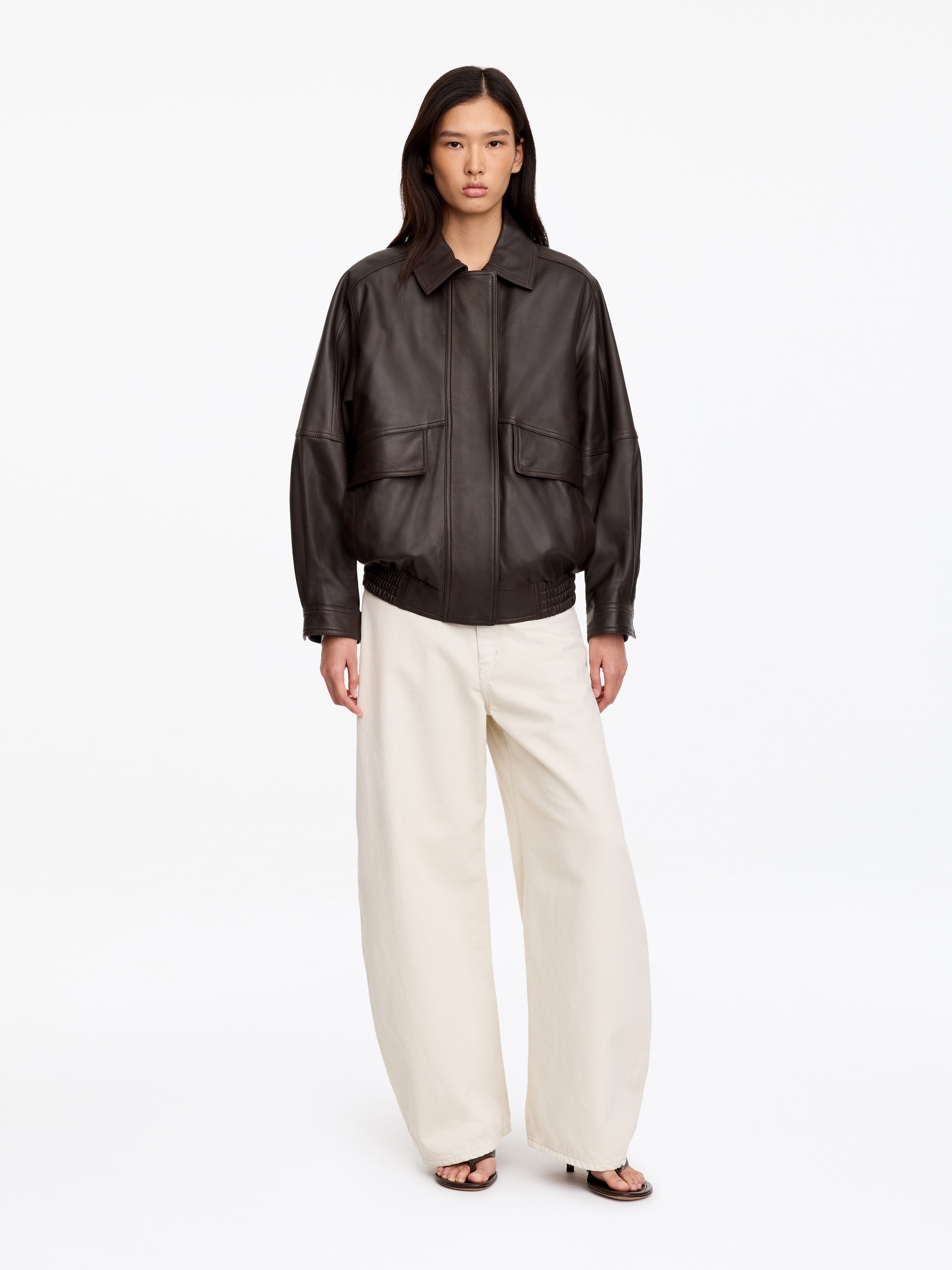 Chaqueta de piel-Brown-18552