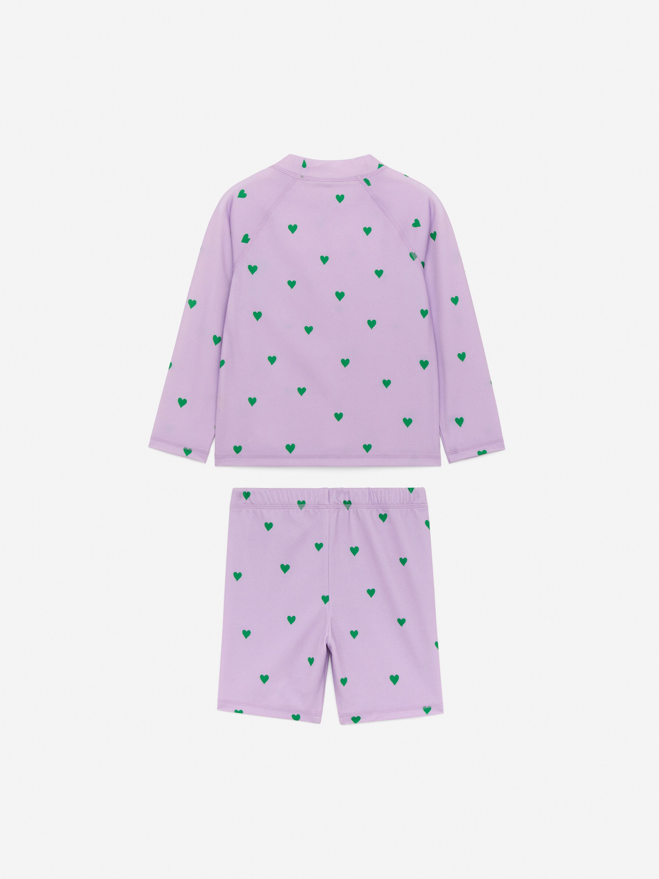 Set med badkläder med UPF50+ - Lila/hjärtan - Regular fit - Children - StillMedia/DescriptiveStillLife - 1