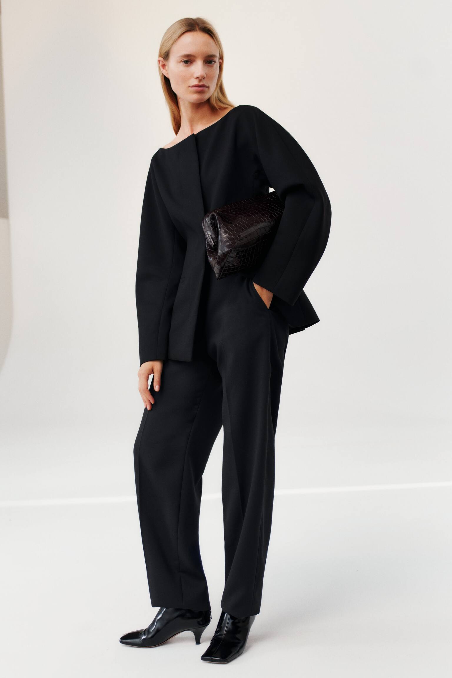 Bukser med trykkfolder - Svart - 3