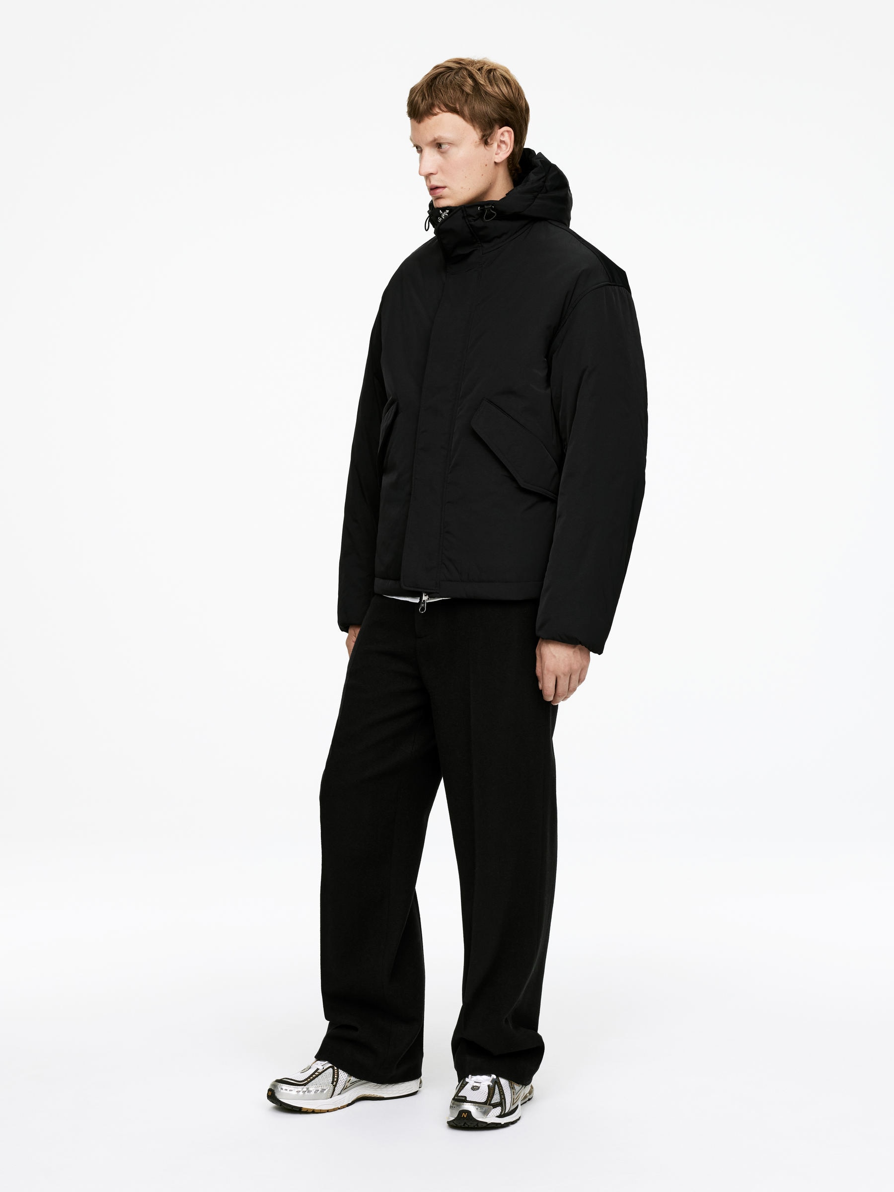 Padded Windbreaker Jacket - Black - Regular fit - Men - StillMedia/Lookbook - 3
