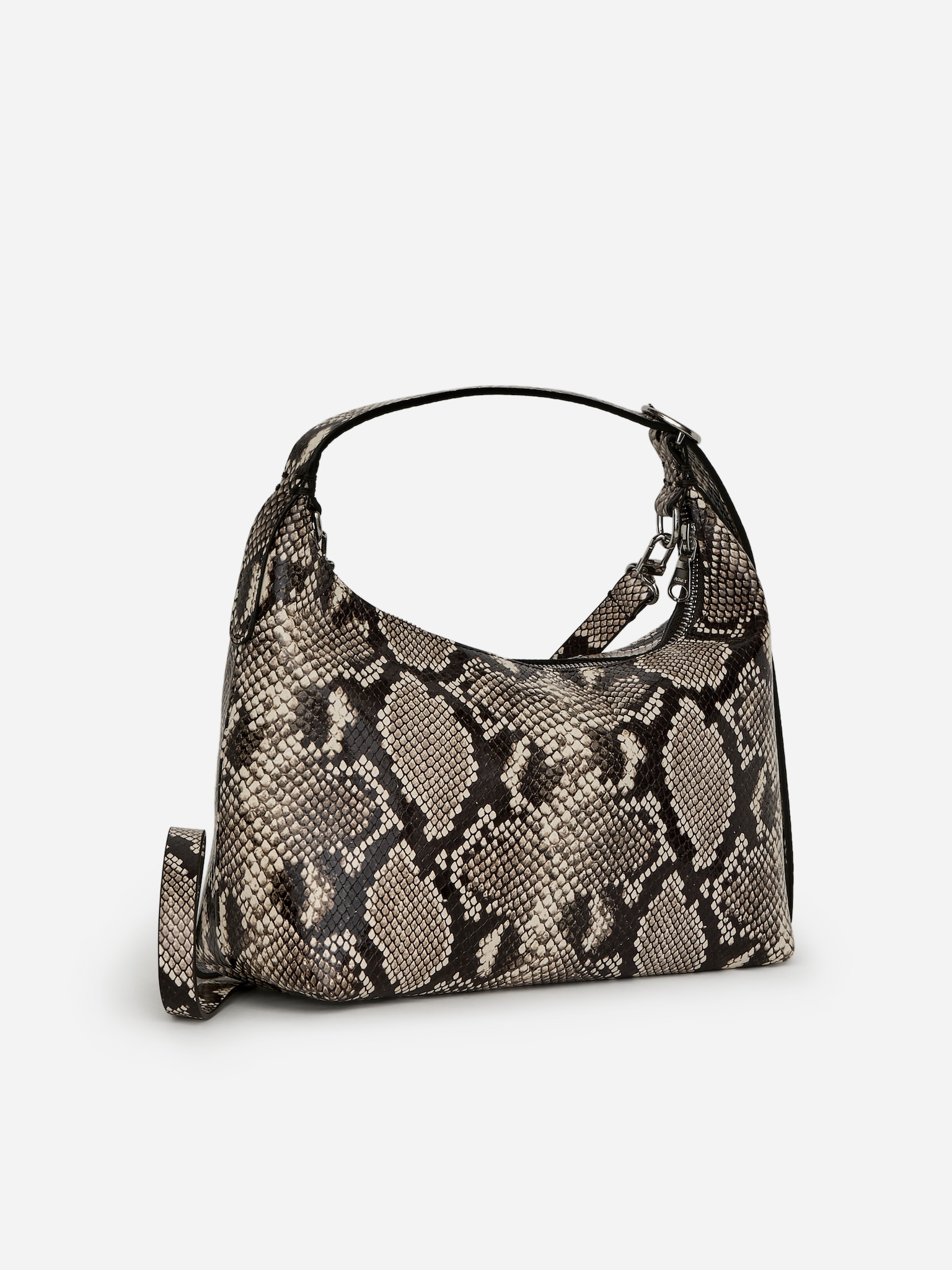 Boxy Leather Bag - Black/Snake Pattern - 6