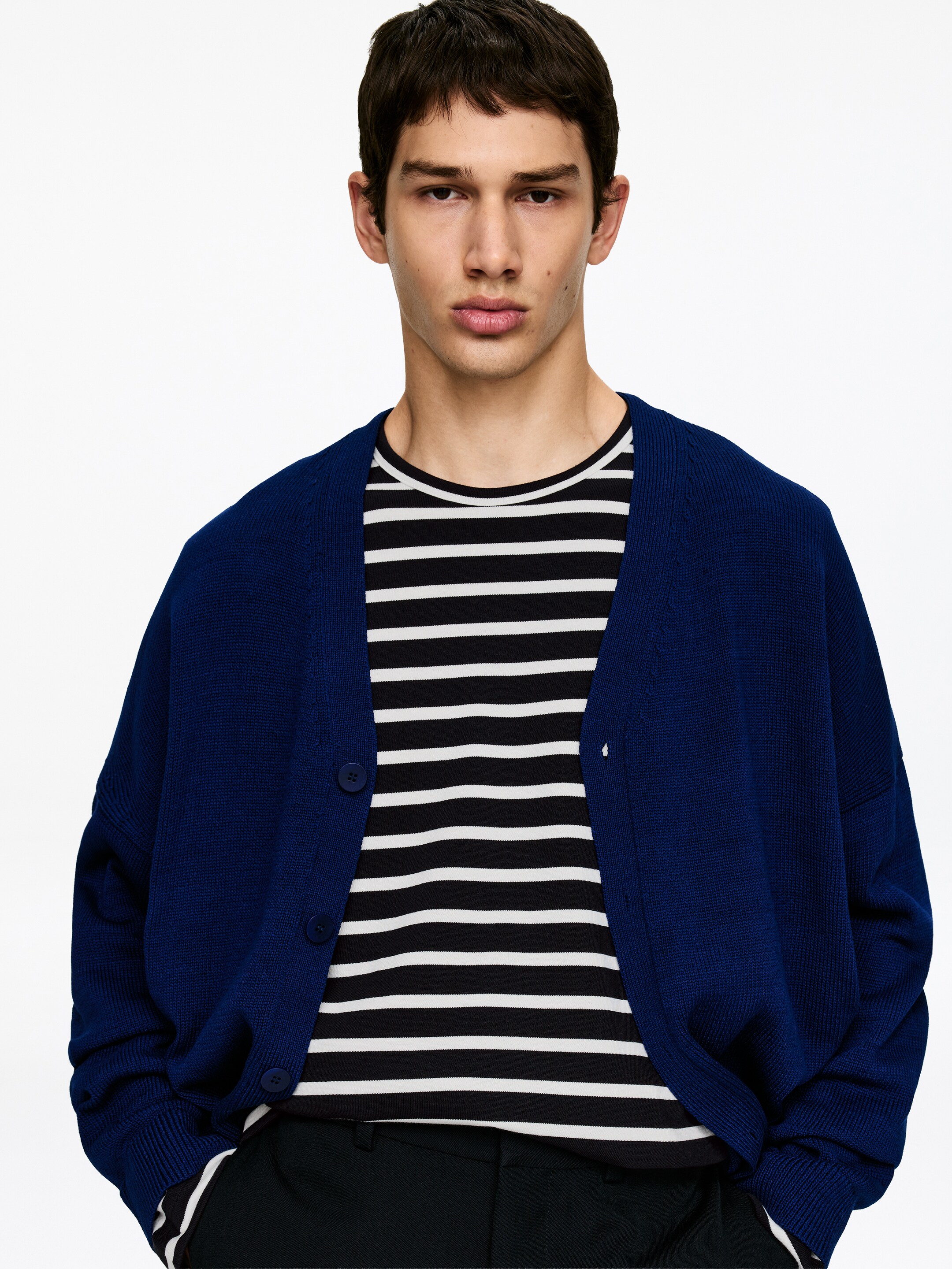 Long-Sleeve T-Shirt - Off White/Dark Blue - Regular fit - Men - StillMedia/Lookbook - 10