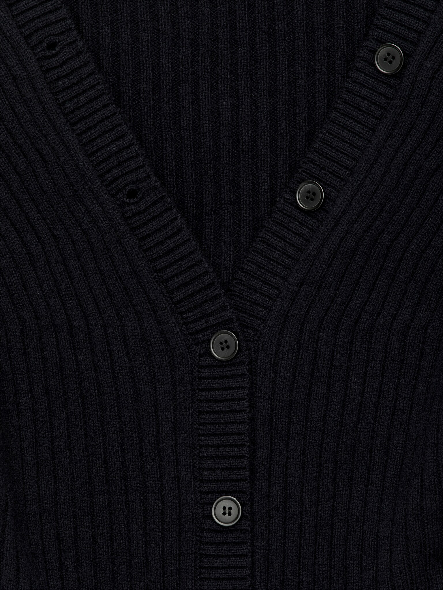Cardigan en maille côtelée - Bleu foncé/Bordeaux - 5
