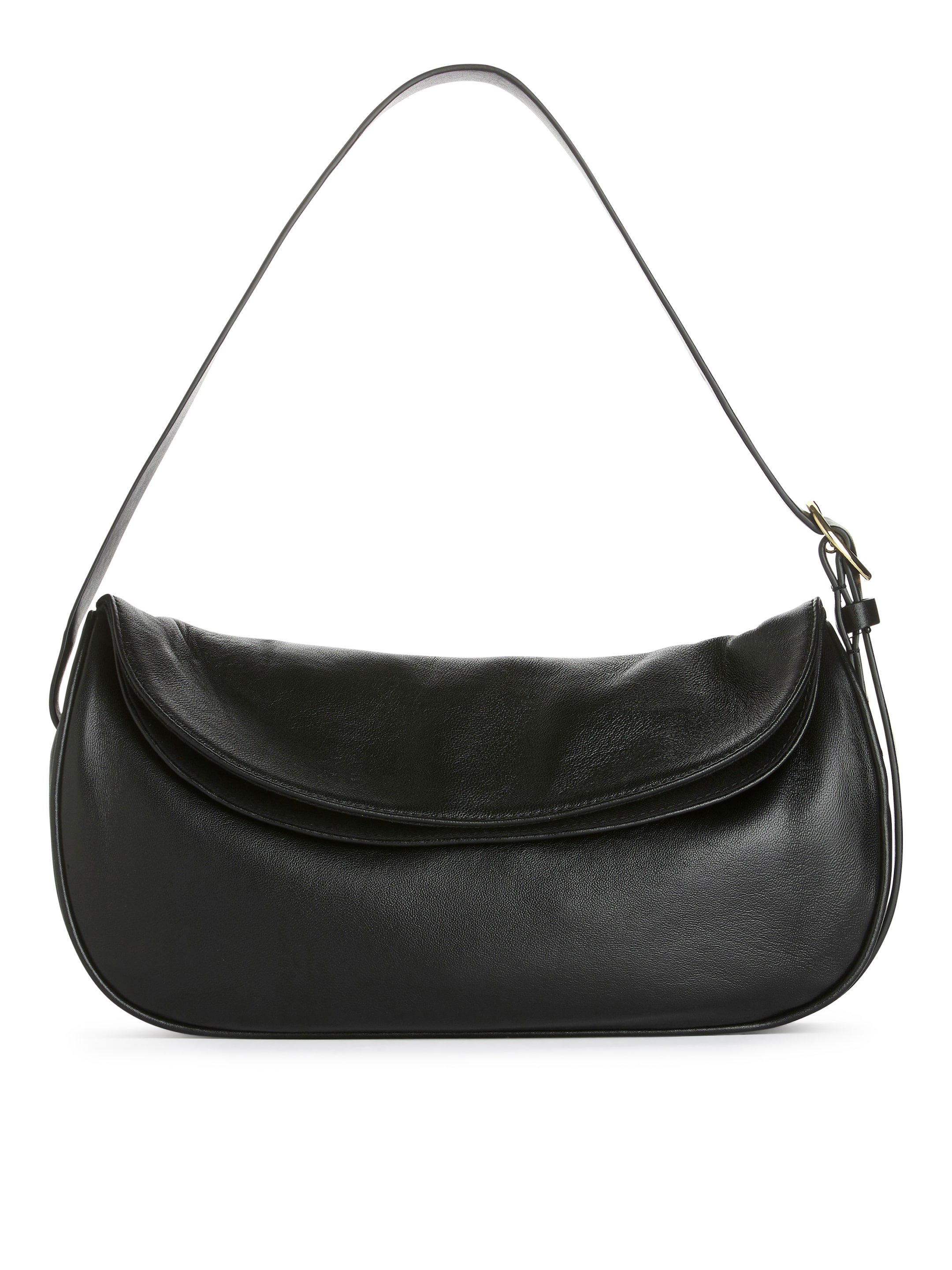 Curved Leather Bag - Black - Women - StillMedia/DescriptiveStillLife - 3