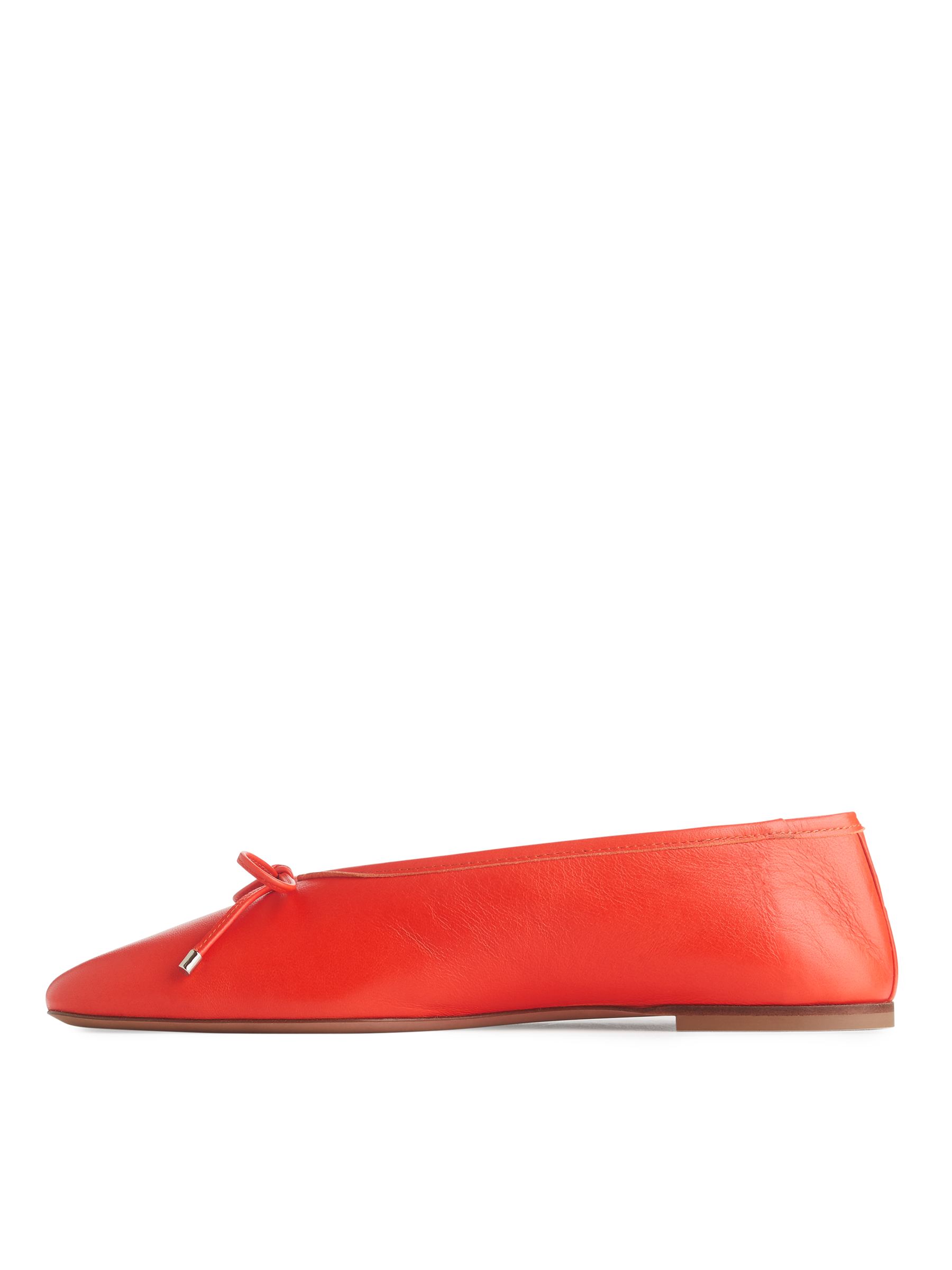 Leather Ballet Flat - Bright Orange - Women - StillMedia/DescriptiveStillLife - 1