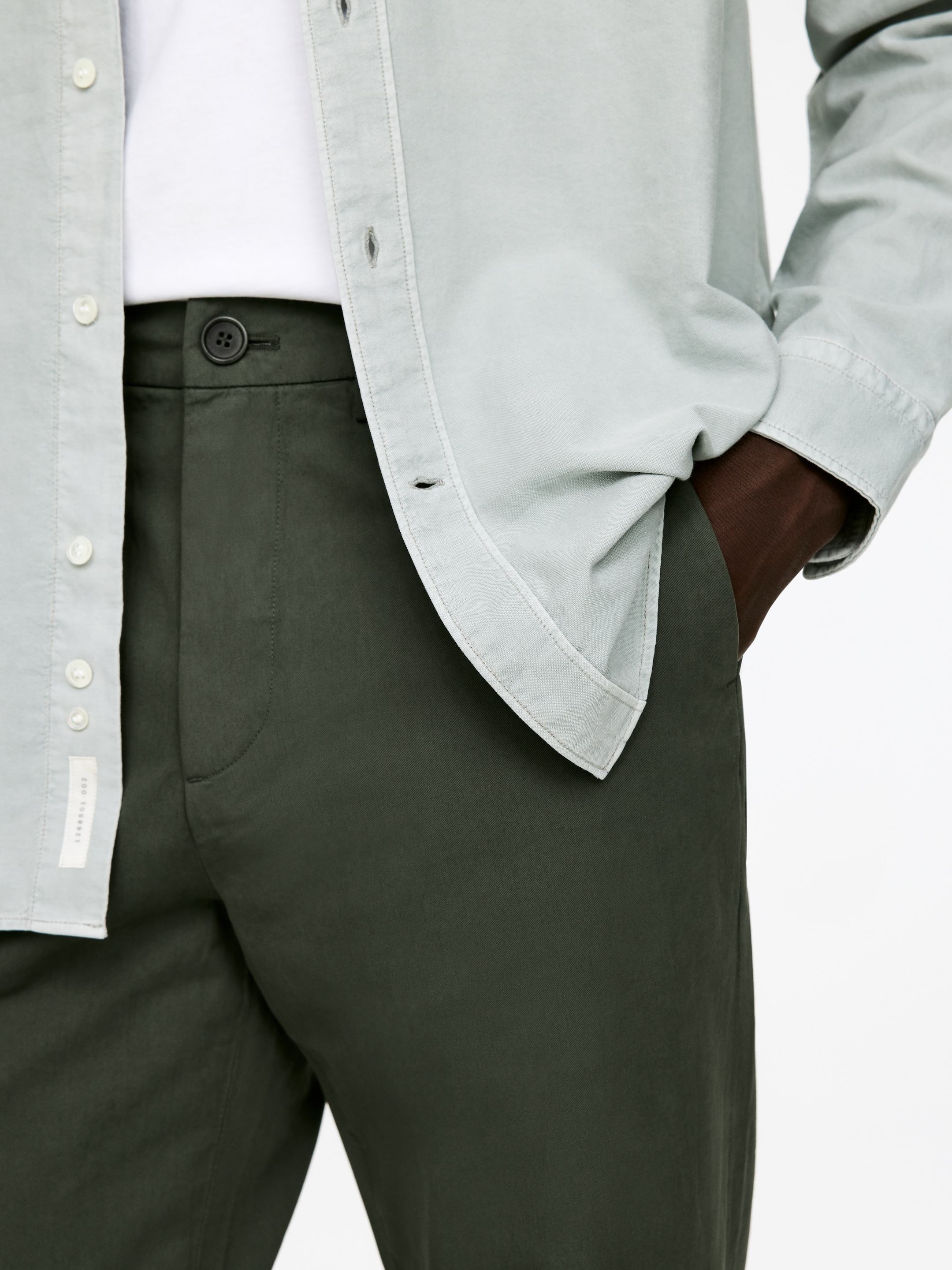 Nagyobb kép megtekintése: Egyenes pamut chino nadrág - Khaki zöld - FÉRFI | H&M HU 4