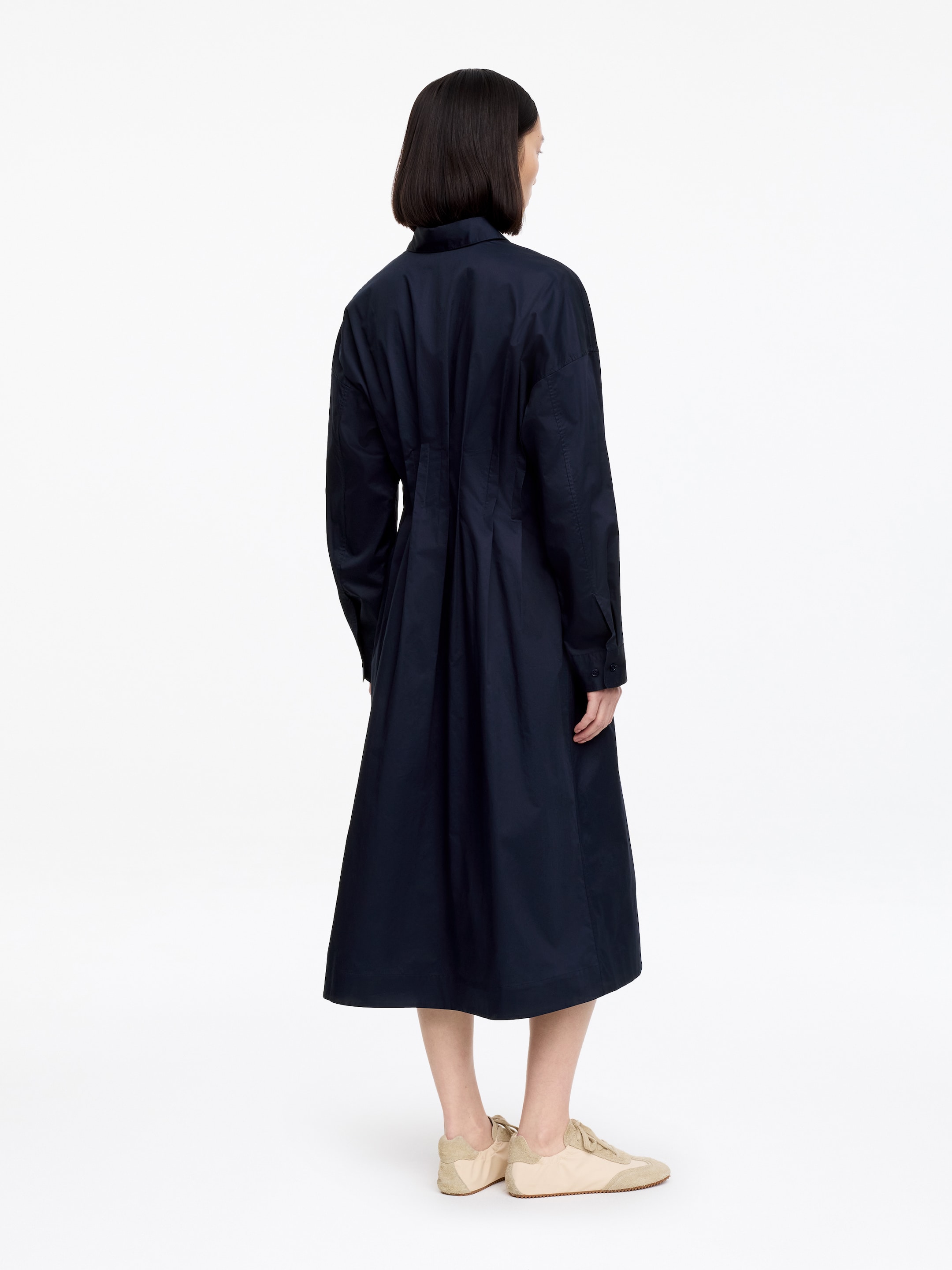 Pleated Shirt Dress - Dark Blue - Regular fit - Women - StillMedia/Lookbook - 6
