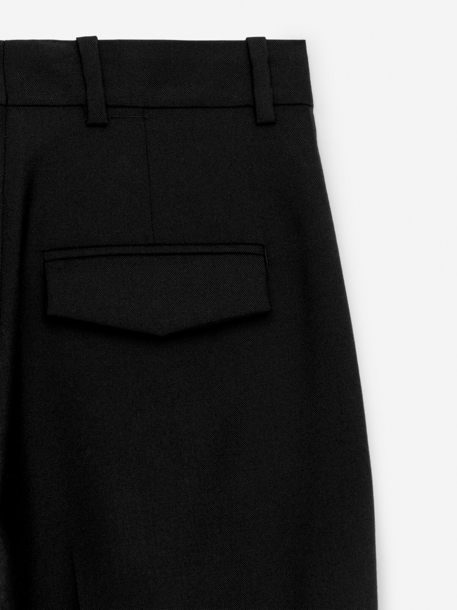 High-Waist Tailored Trousers - Black/Beige - 3