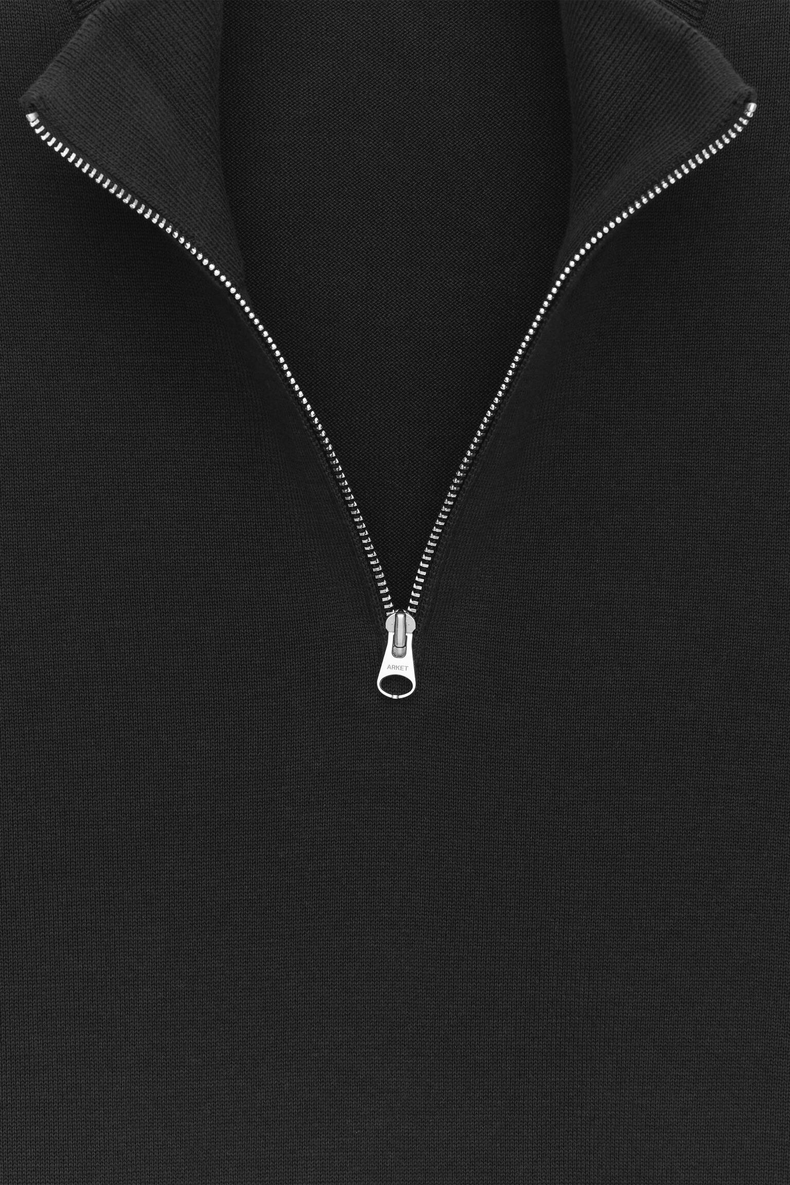 Maglione con mezza cerniera - Nero/Verde kaki - 4