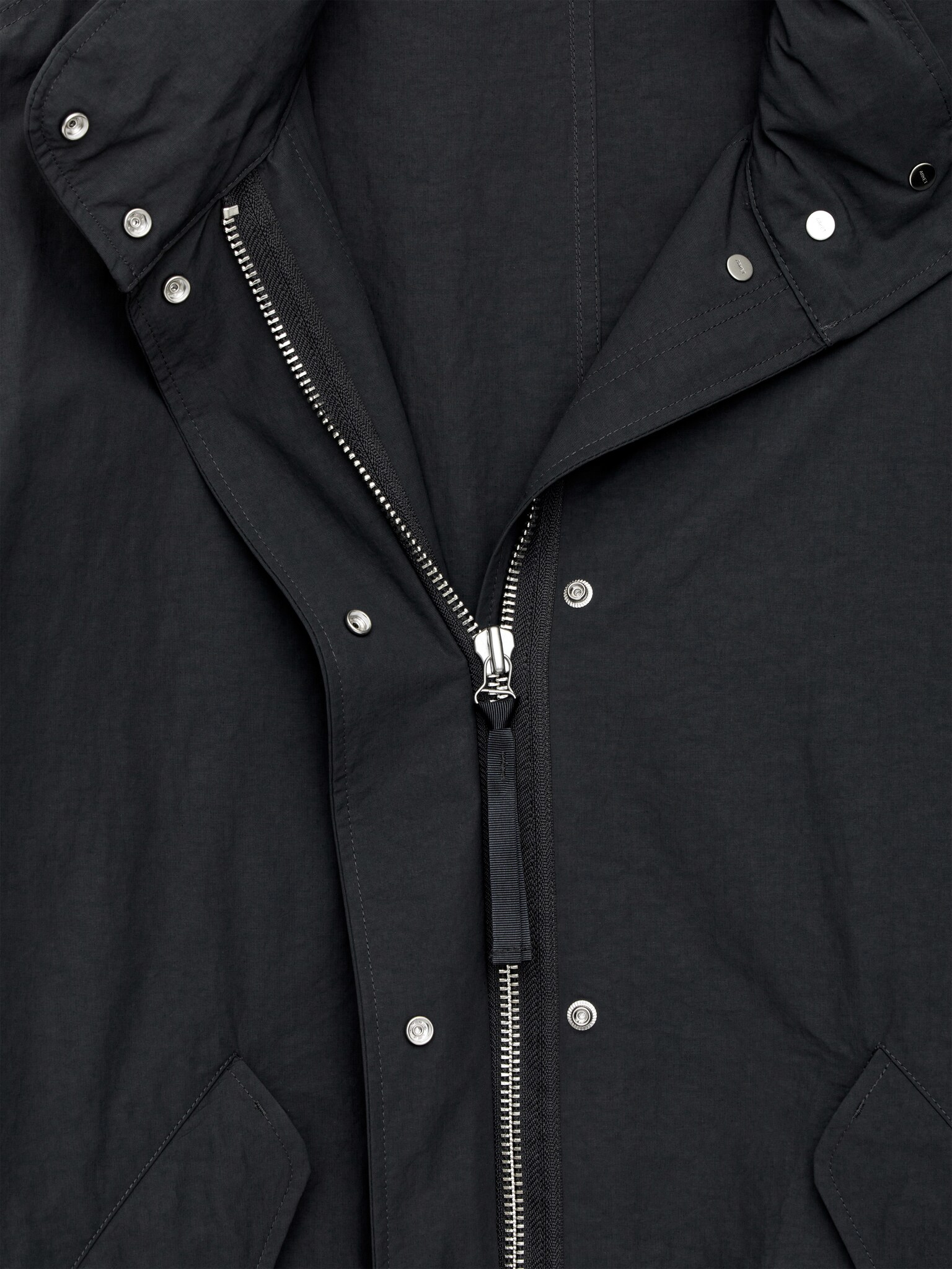 Fiskehaleparka i nylon - Mørkegrå - 3