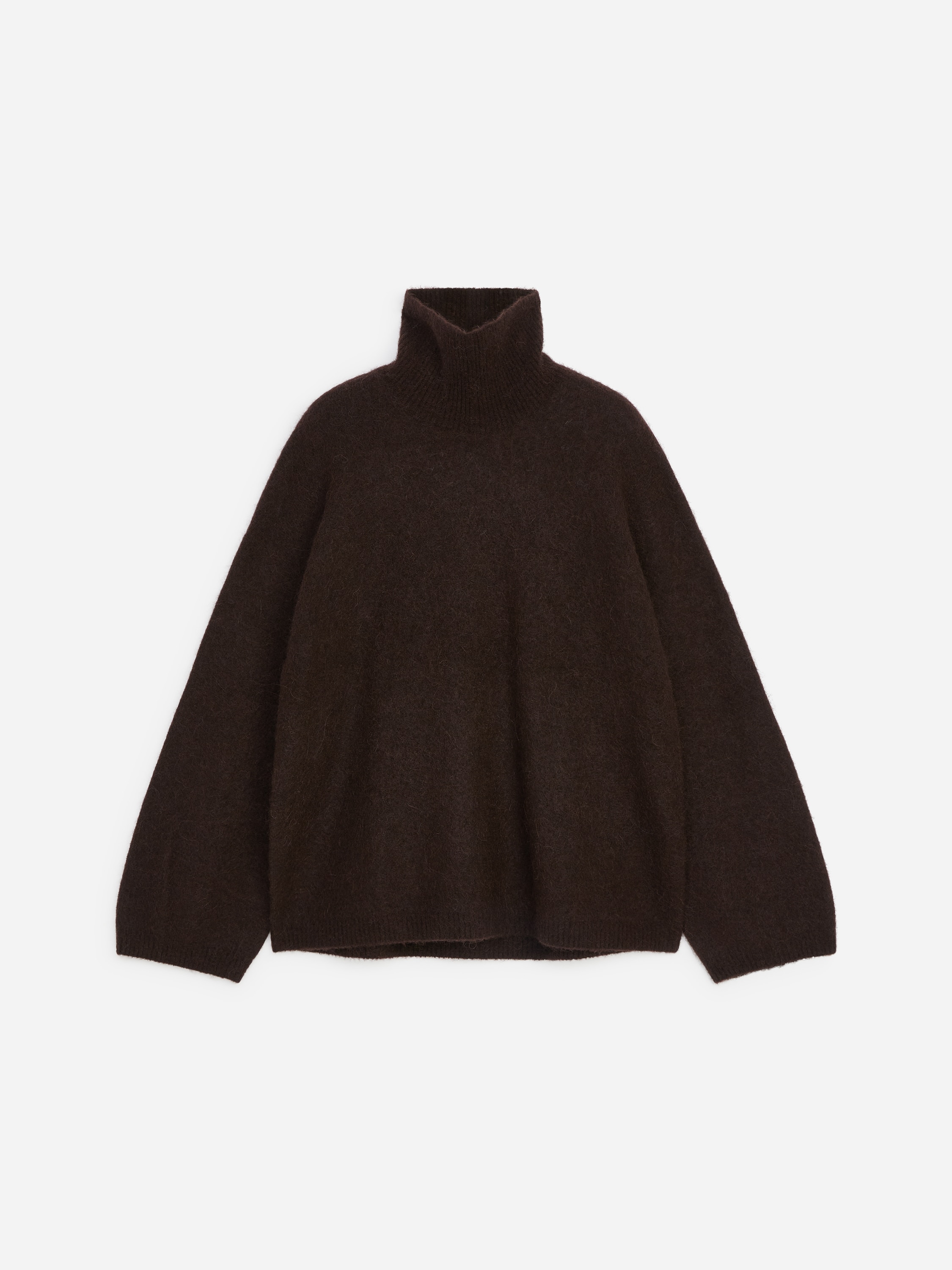 Jersey de cuello vuelto - Marrón oscuro/Gris