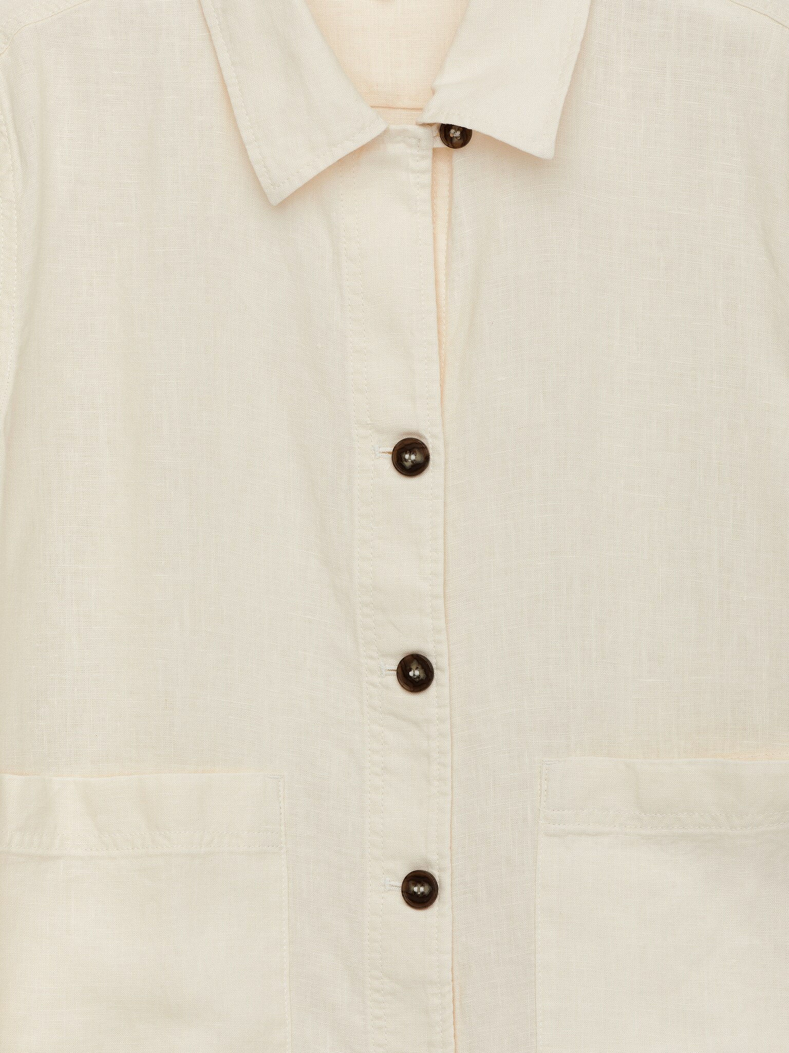 Linen Overshirt - White - 2