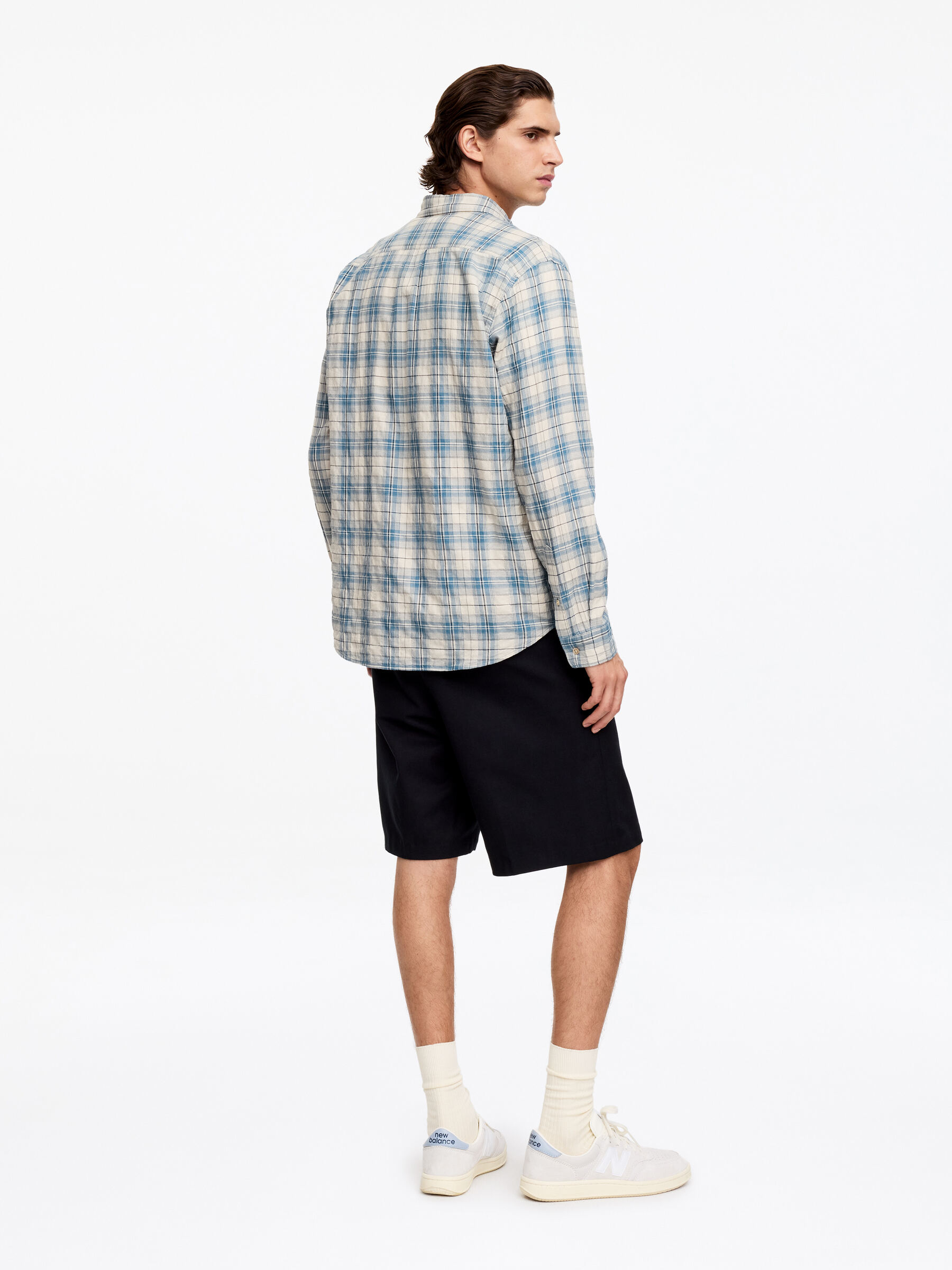 Regular Flannel Shirt - Blue/White - Regular fit - Men - StillMedia/Lookbook - 5