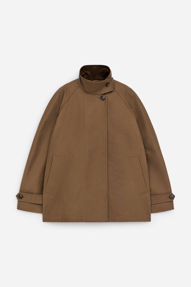 Corduroy-Collar Jacket - Brown/Black - 1