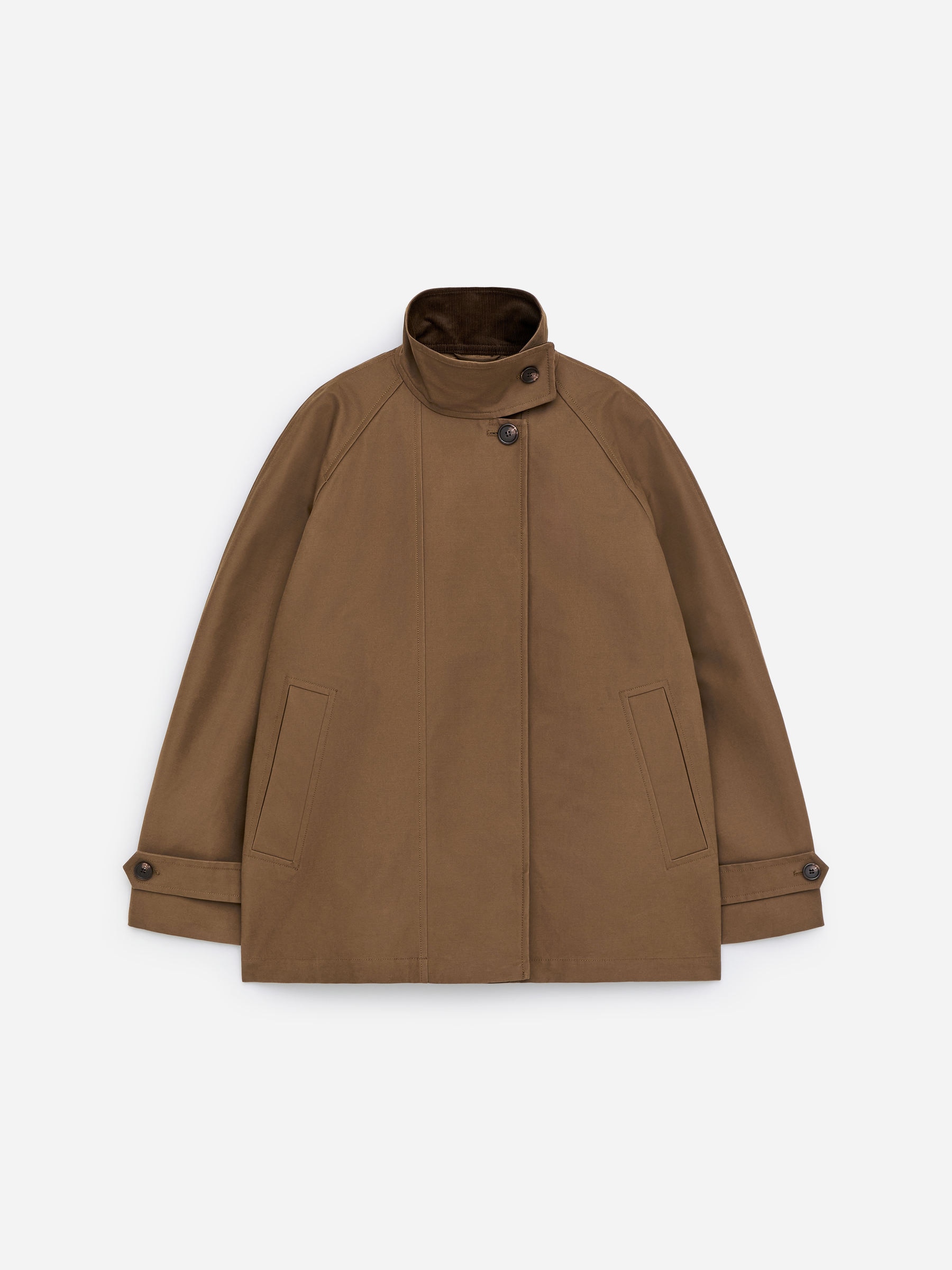 Kurtka ze sztruksowym kołnierzem - Brązowy - Luźny fason - Women - StillMedia/DescriptiveStillLife - 1