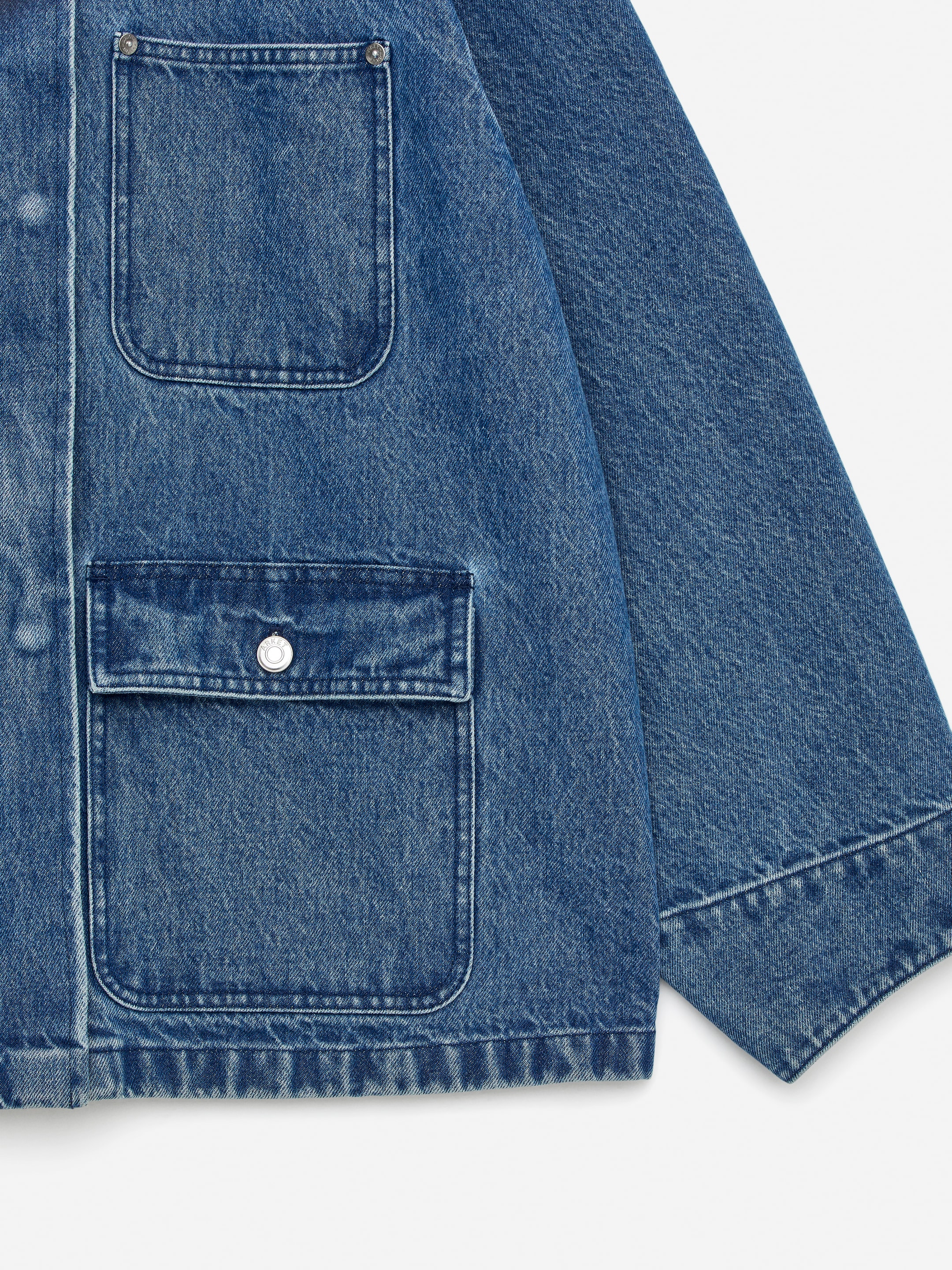 Cord-Collar Denim Jacket - Blue - Oversized - Women - StillMedia/DescriptiveDetail - 5