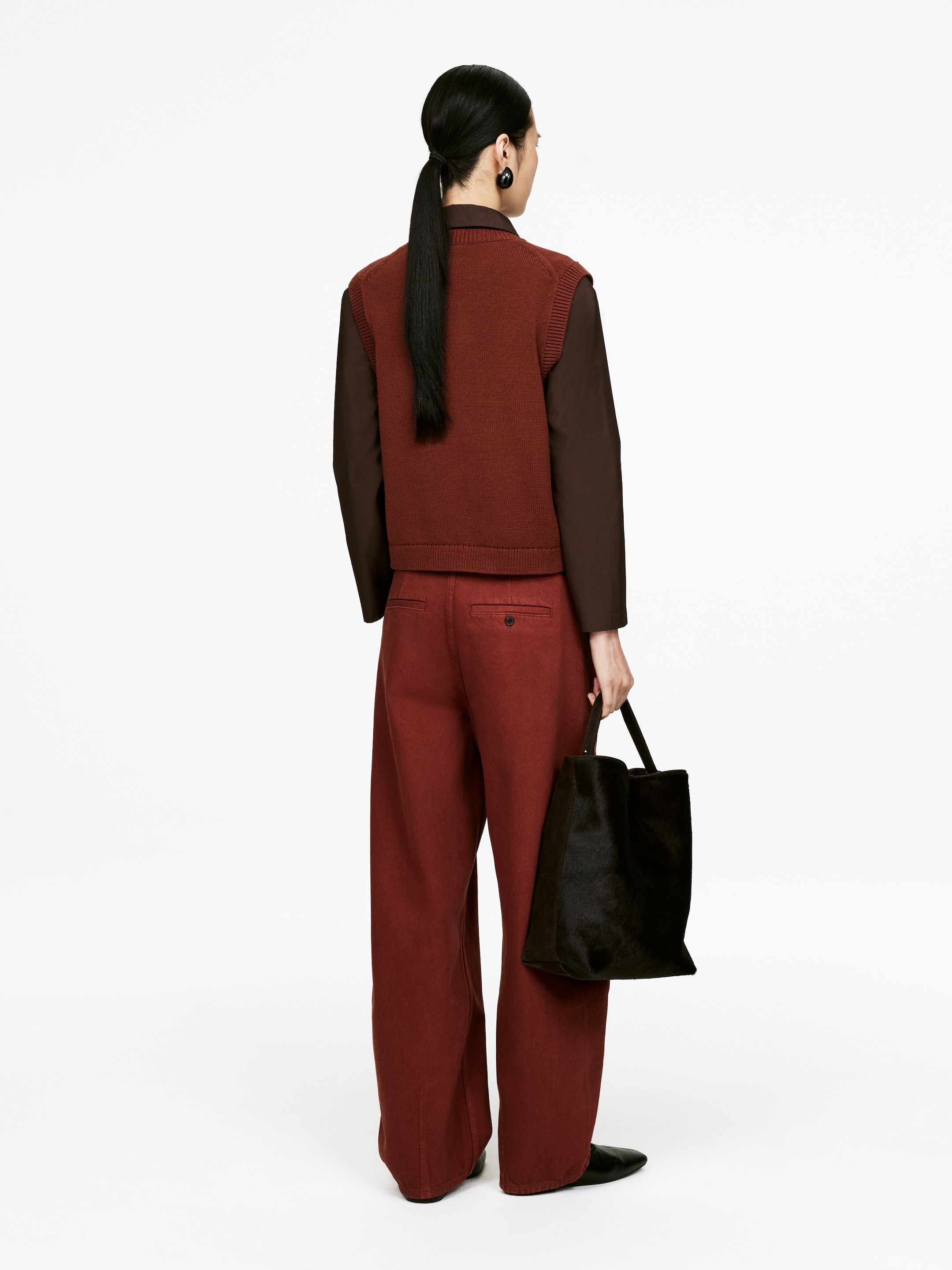 Grösseres Bild ansehen: Strickweste aus Baumwolle - Rotbraun - DAMEN | H&M CH 2
