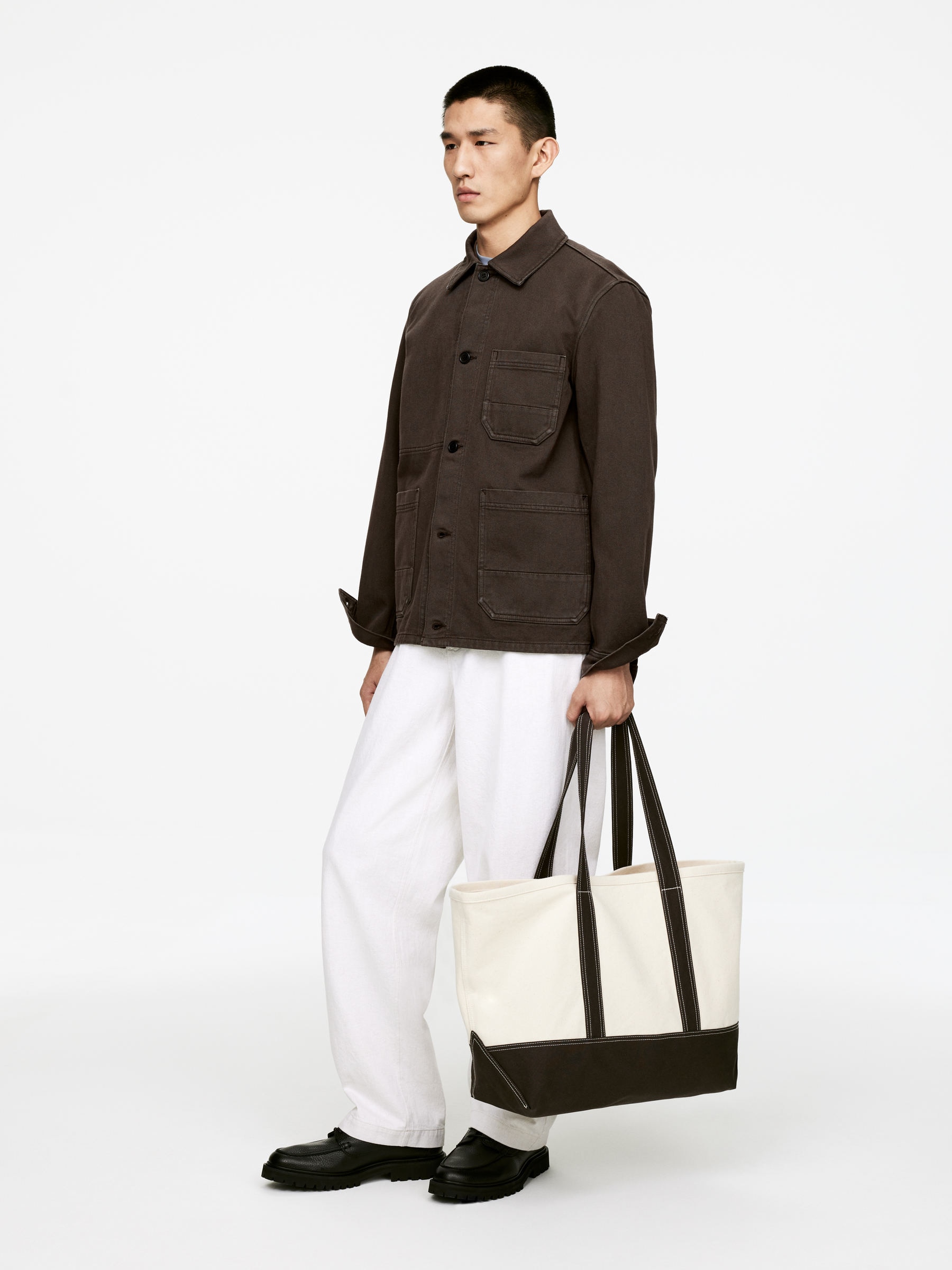 Overdyed Twill Overshirt - Brown - Regular fit - Men - StillMedia/Lookbook - 3