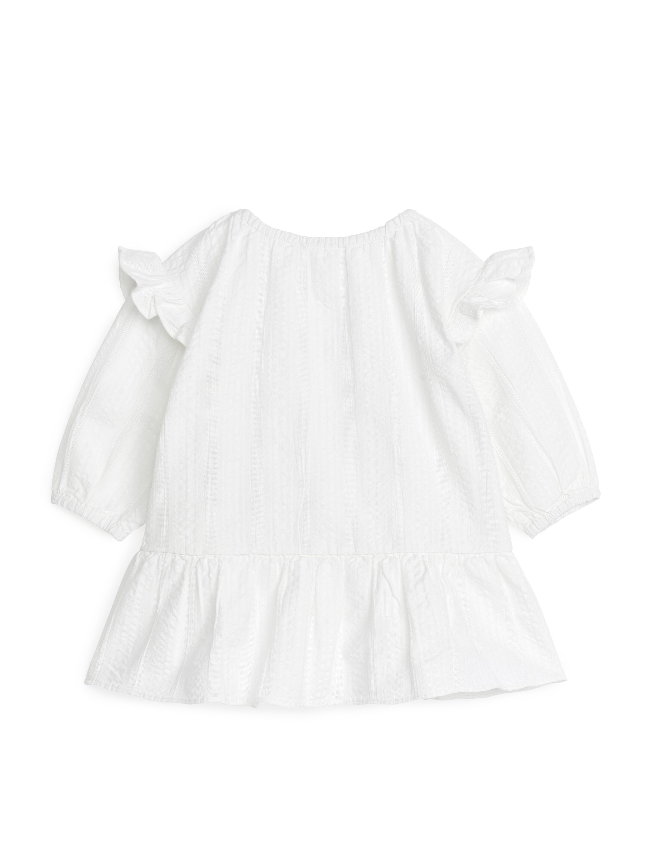 Ingrandisci l'immagine: Seersucker Frill Dress - White - BAMBINO | H&M CH 2