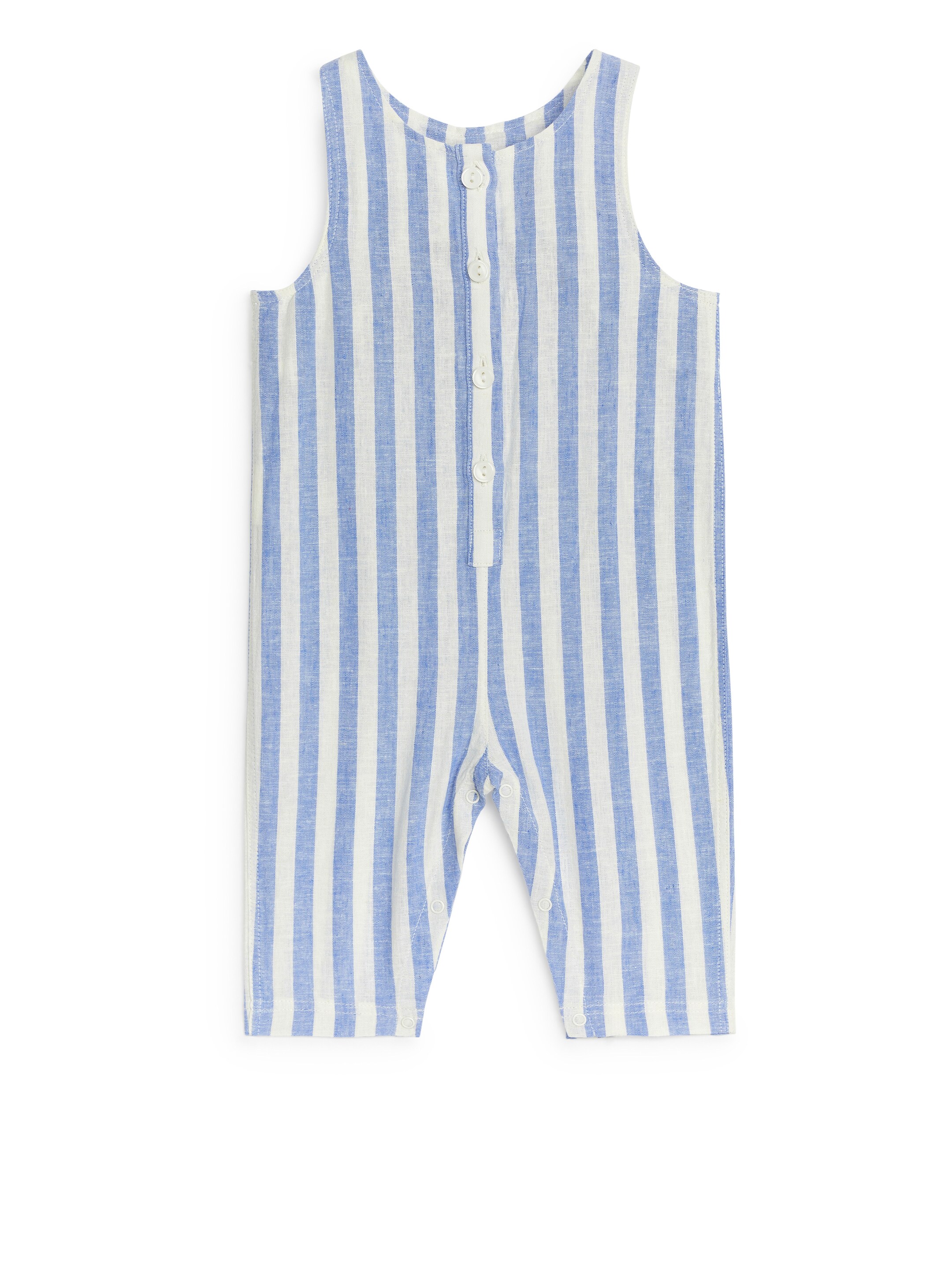 Größeres Bild ansehen: Overall aus Baumwoll-Leinen-Mischung - Weiß/Blau - Kids | H&M DE 1