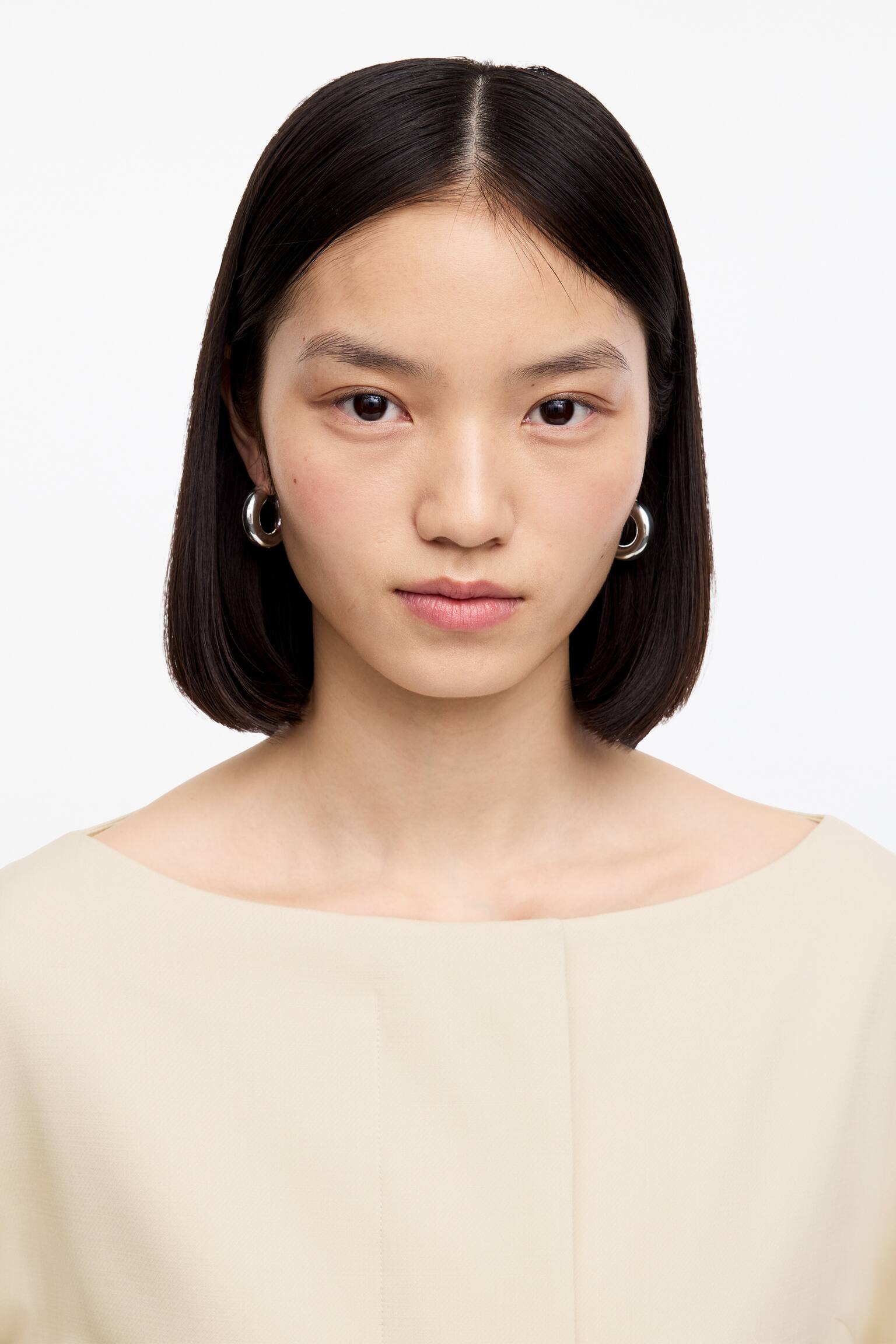 Blazer con scollo aperto - Beige/Nero - 5