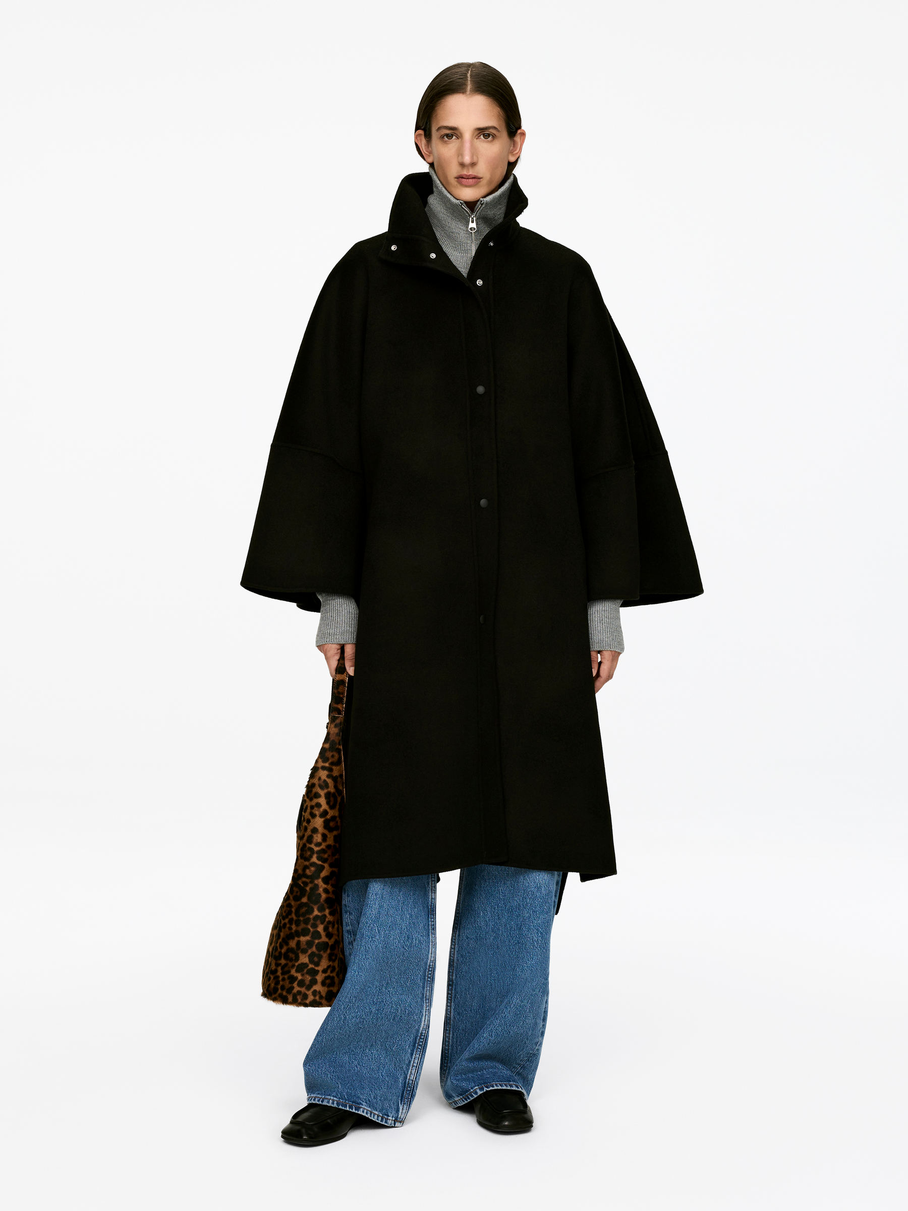 Doublé Wool-Blend Cape-#272627-17287