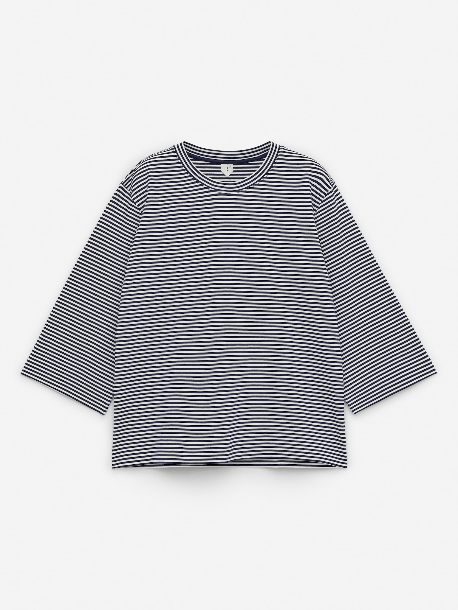 T-shirt en tissu lourd EIRA - Bleu foncé/Blanc/Blanc/Rouge