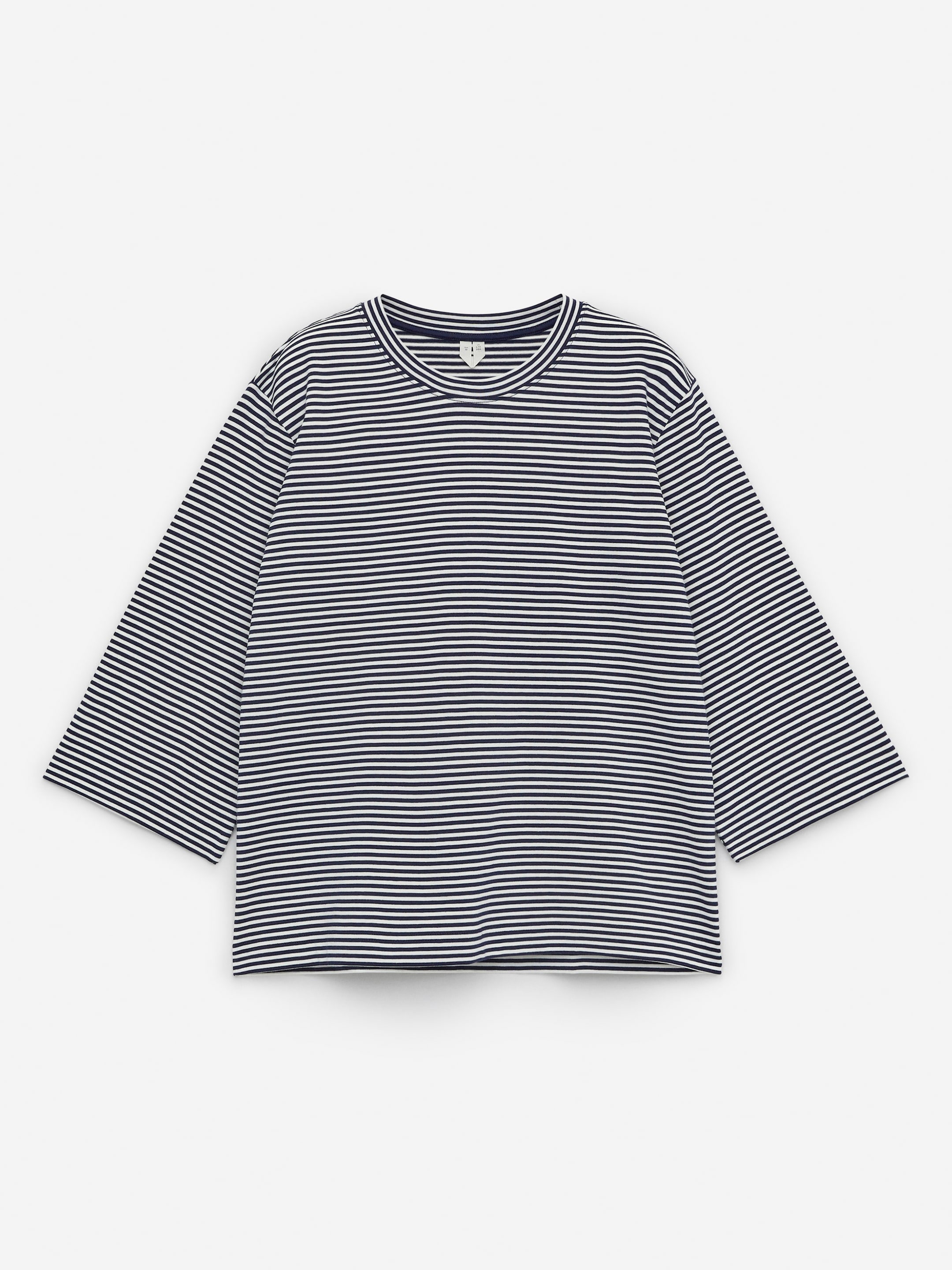 Agrandir l'image: T-shirt en tissu lourd EIRA - Bleu foncé/Blanc - FEMME | H&M BE 5