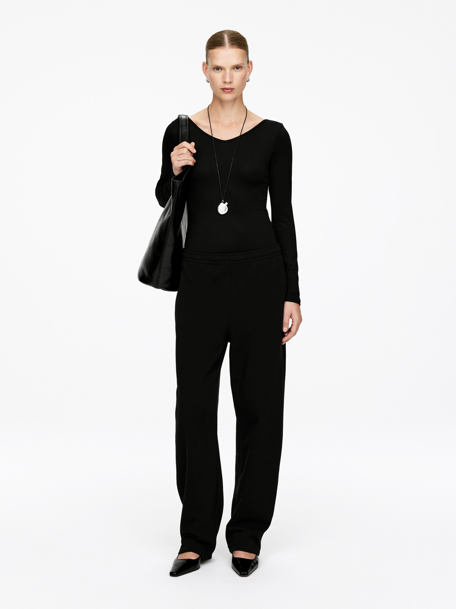 Barrel-Leg Sweatpants - Black