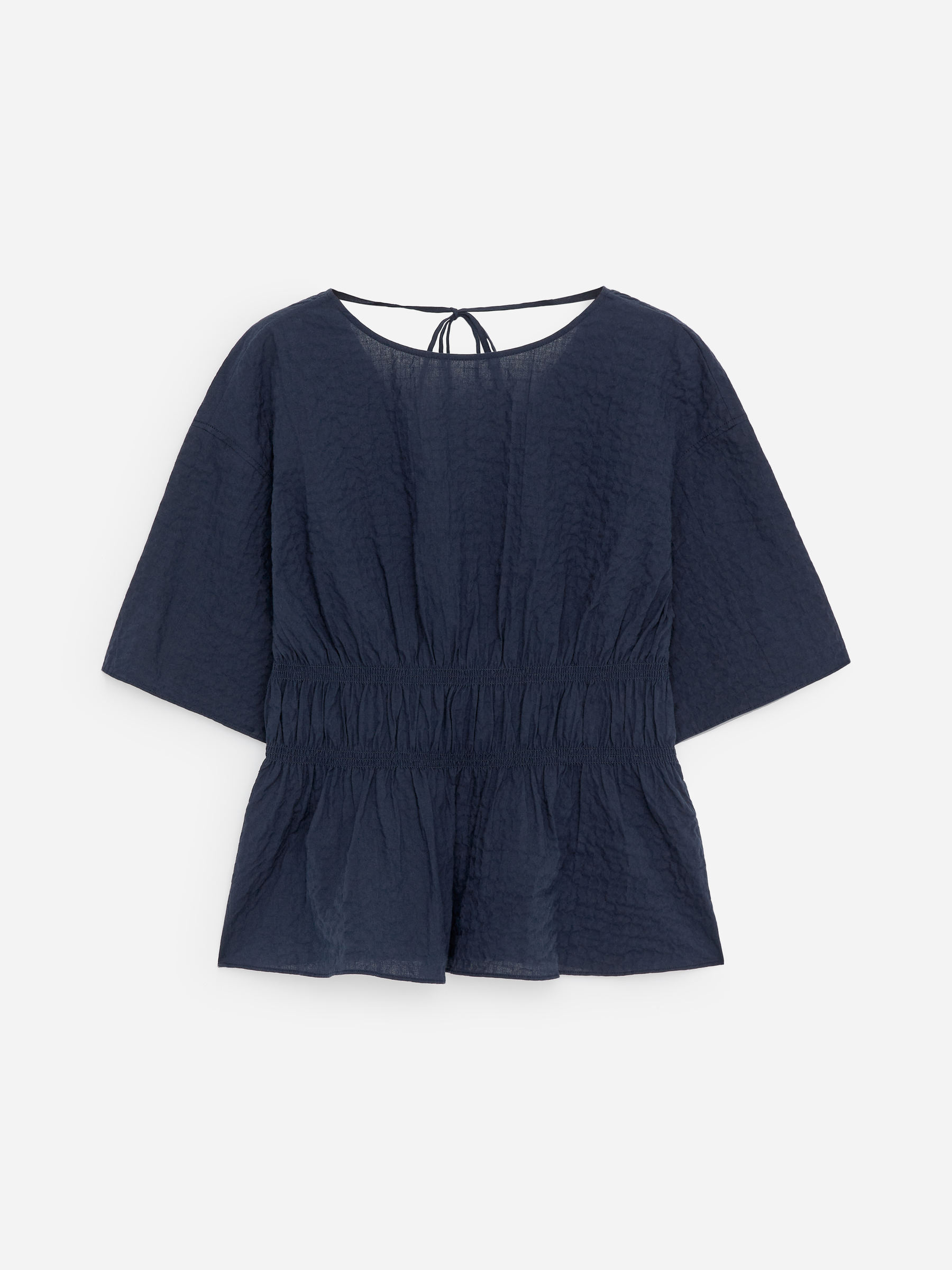 Haut en seersucker - Bleu foncé - Slim fit - Femme - StillMedia/DescriptiveStillLife - 1