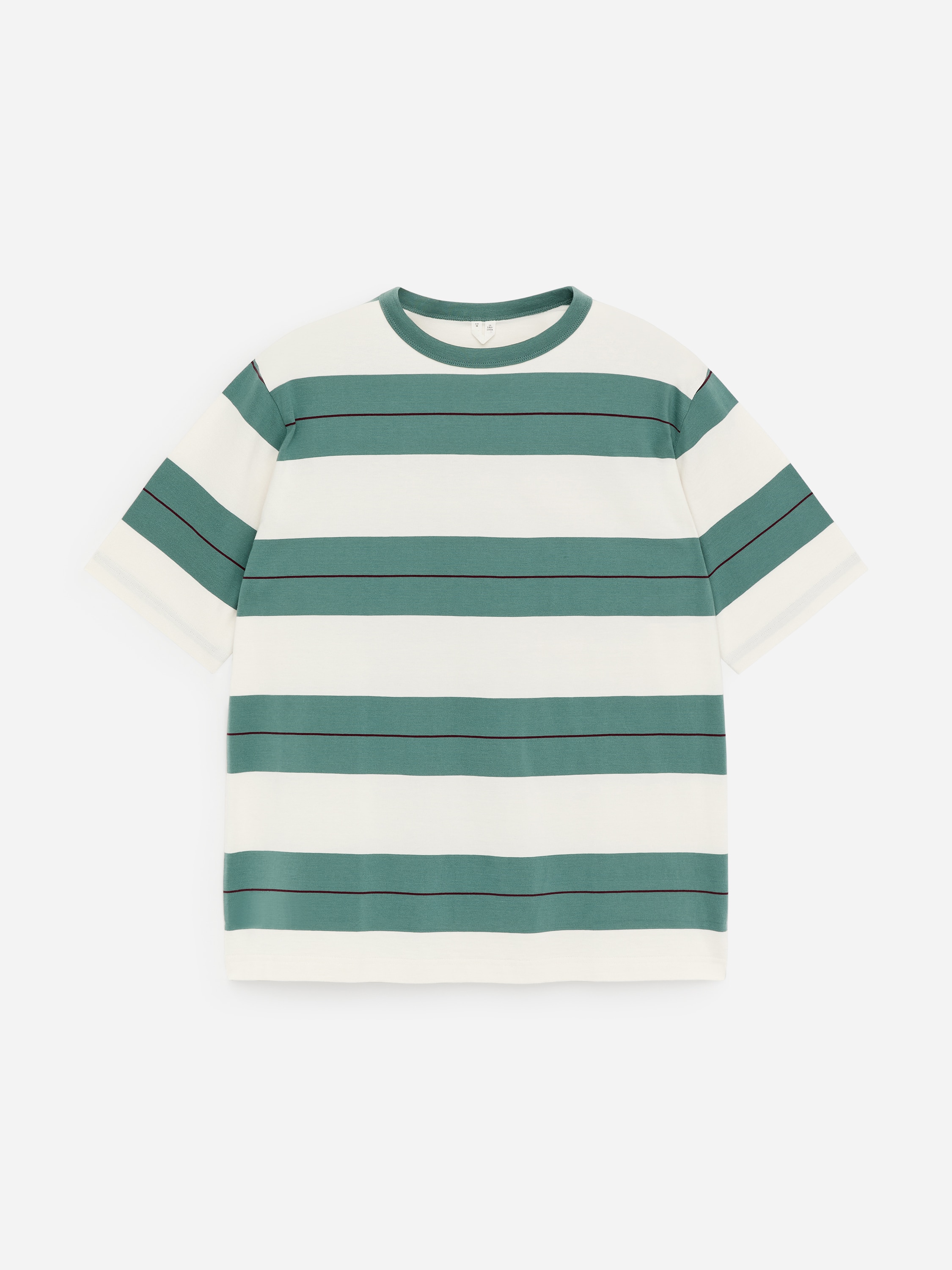 T-shirt i bomull - Grön/vit/Blå/vit