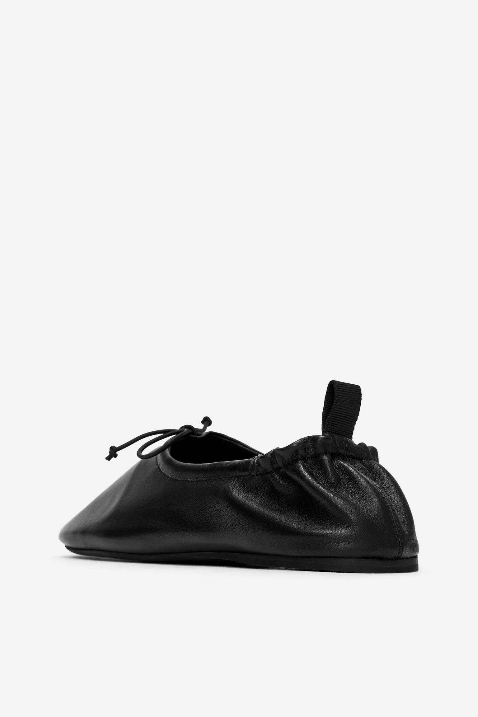 Sportieve leren ballerina's - Zwart - 5