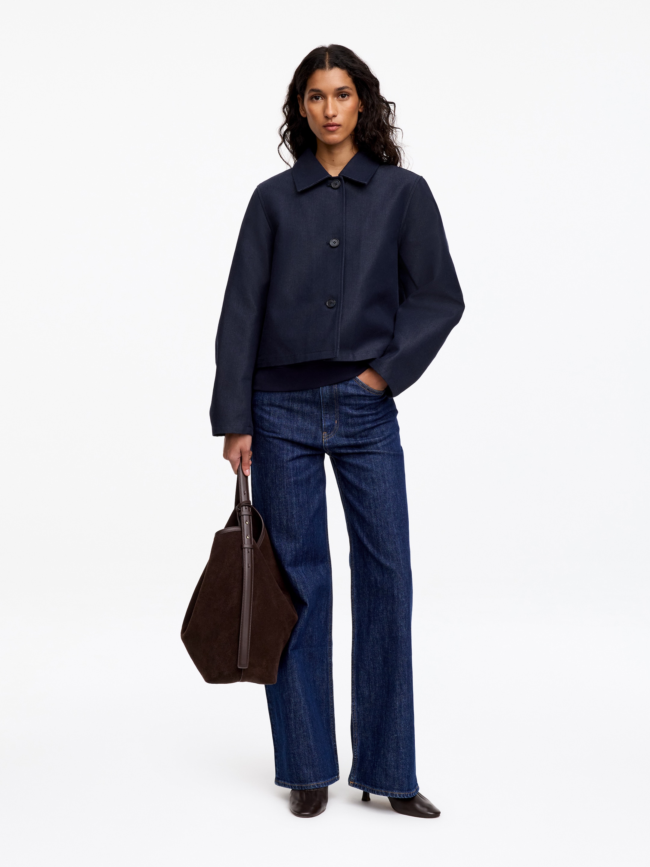 Lustrous Cotton-Blend Overshirt-Blue-20015