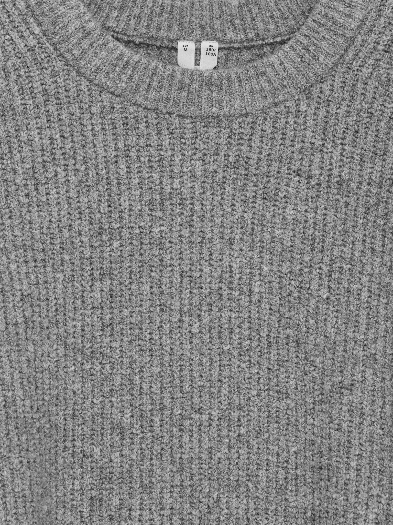 Pull en coton mélangé - Gris chiné/Marron foncé - 4