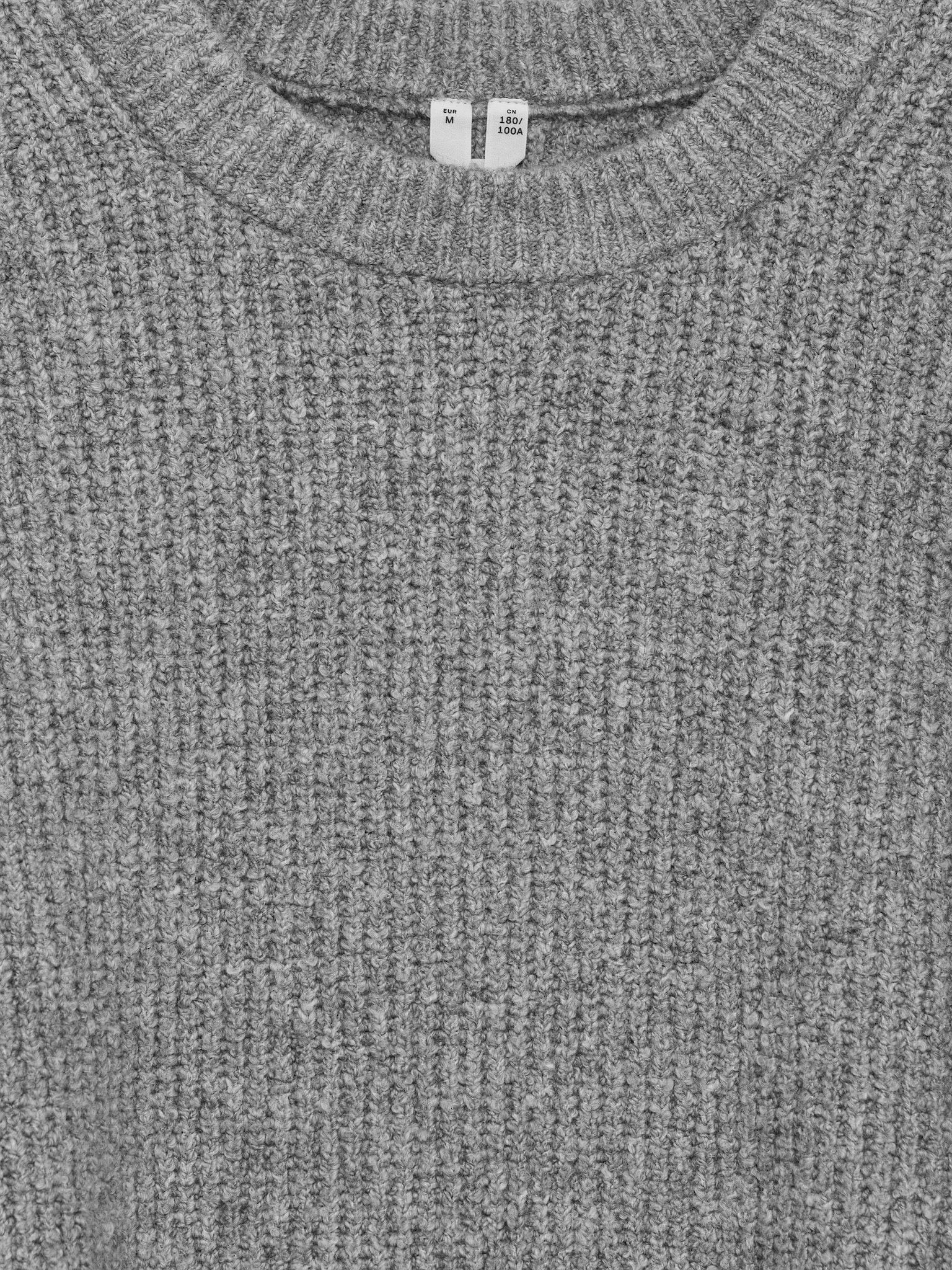 Pull en coton mélangé - Gris chiné/Marron foncé - 3