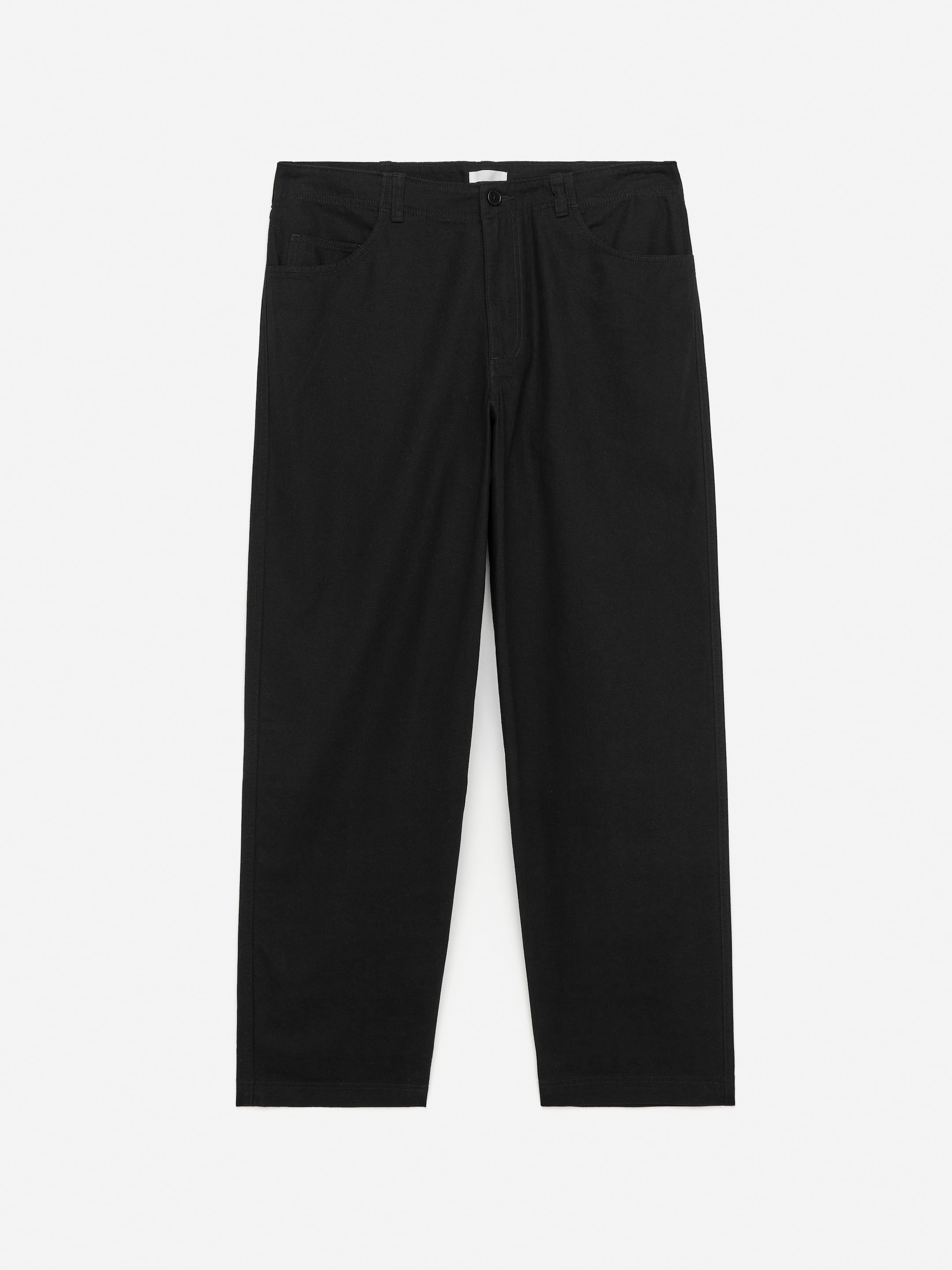 Chino dritti in cotone-Black-14969