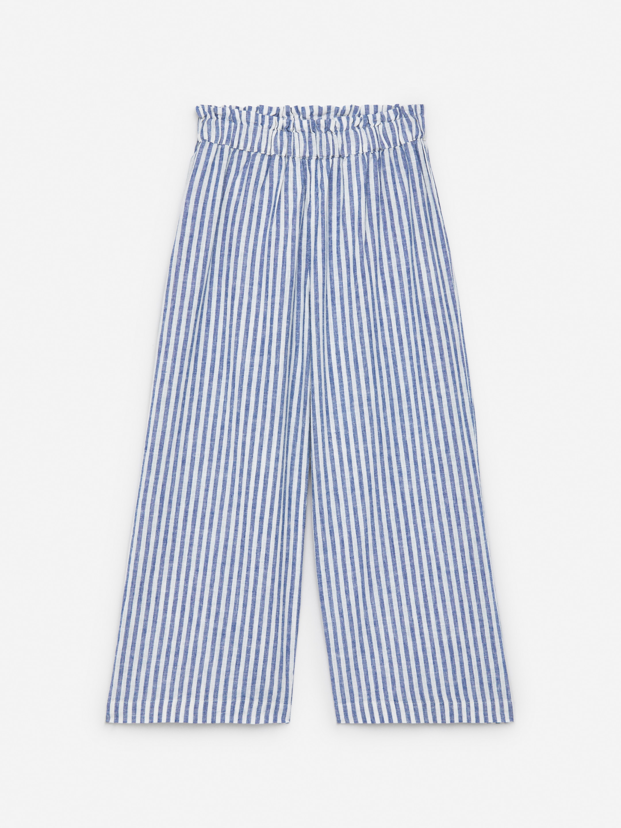 Visualizza immagine più grande: Pantaloni in lino dalla vestibilità rilassata - Blu/Bianco - BAMBINO | H&M IT 1