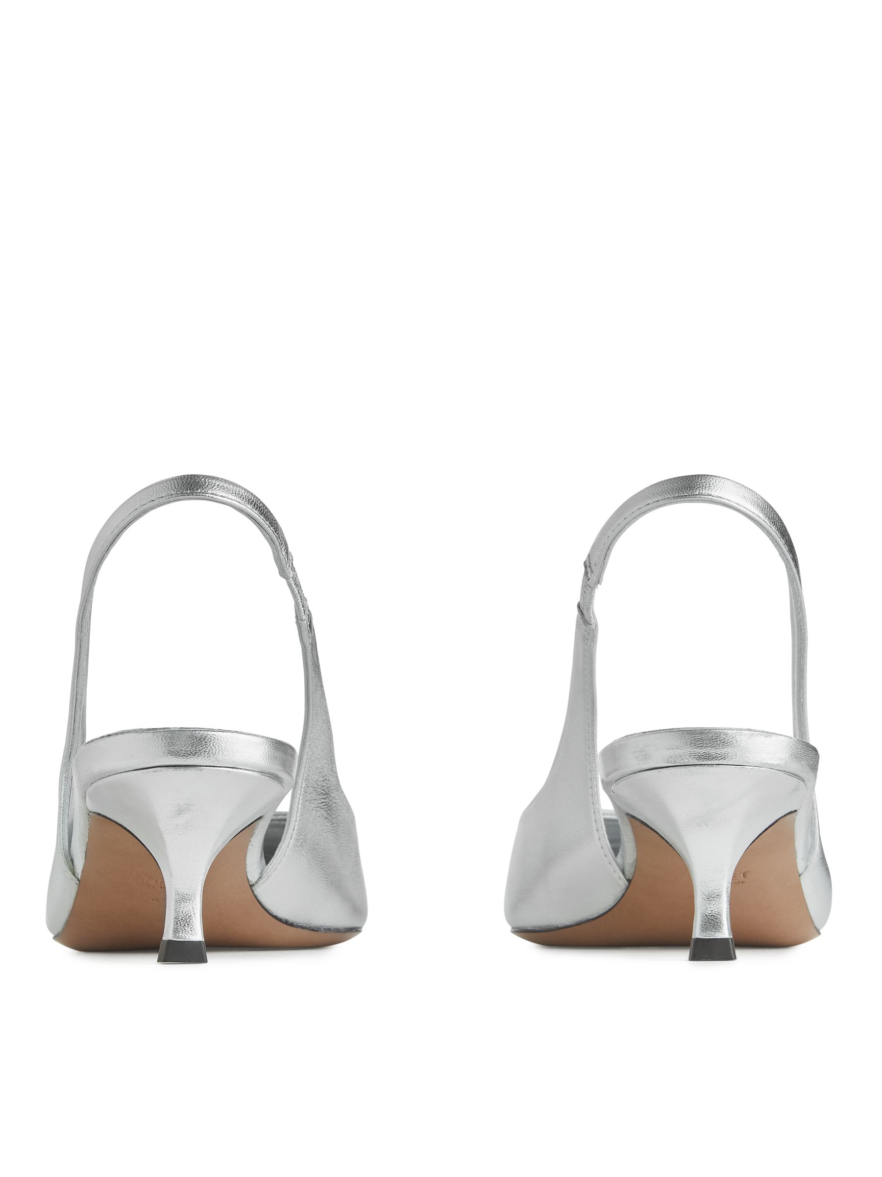 Décolleté slingback in pelle - Argento - Women - StillMedia/DescriptiveStillLife - 3