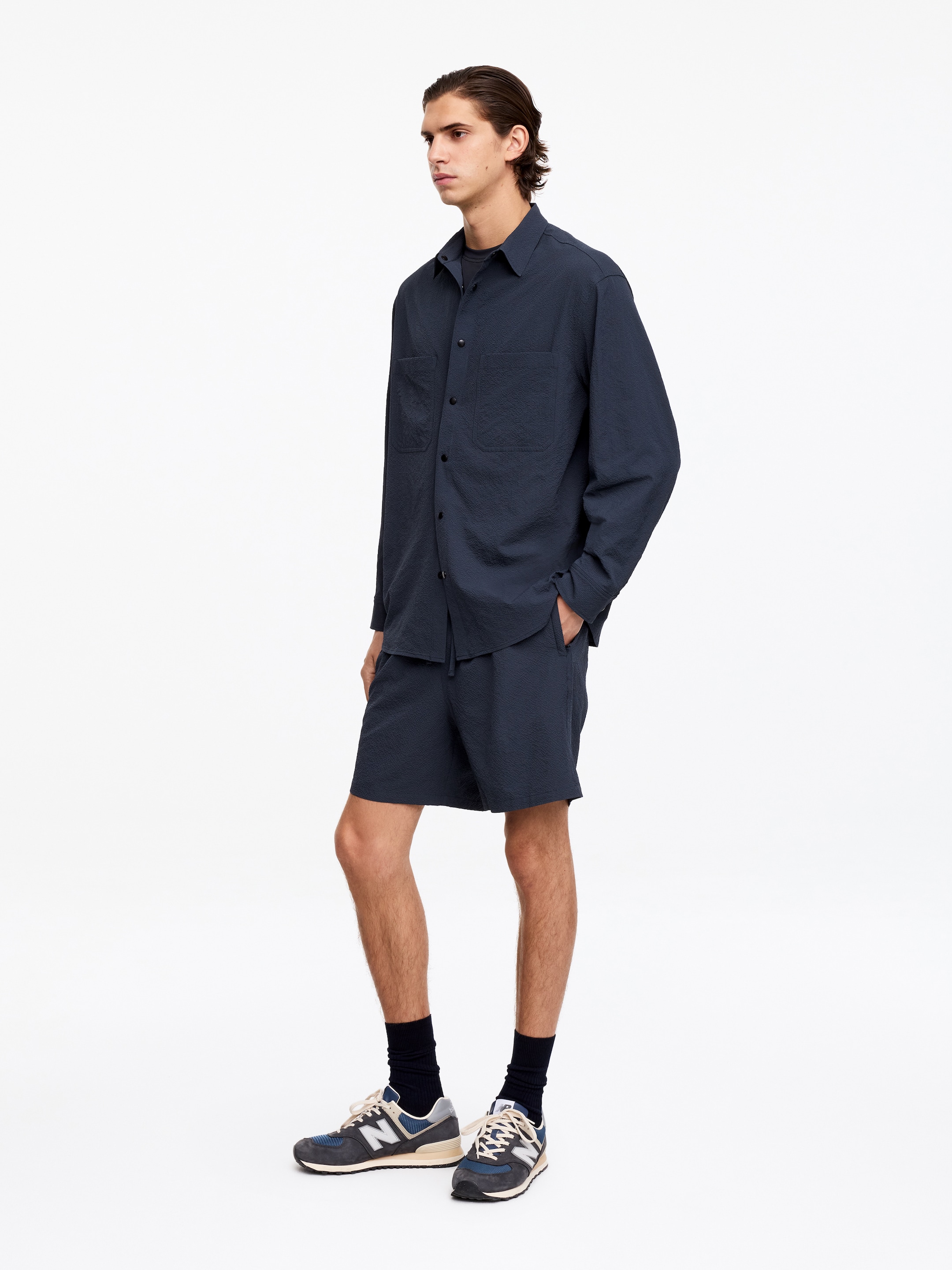 ARKET ACTIVE technisches Hemd - Dunkles Marineblau - Regular Fit - Men - StillMedia/Lookbook - 4