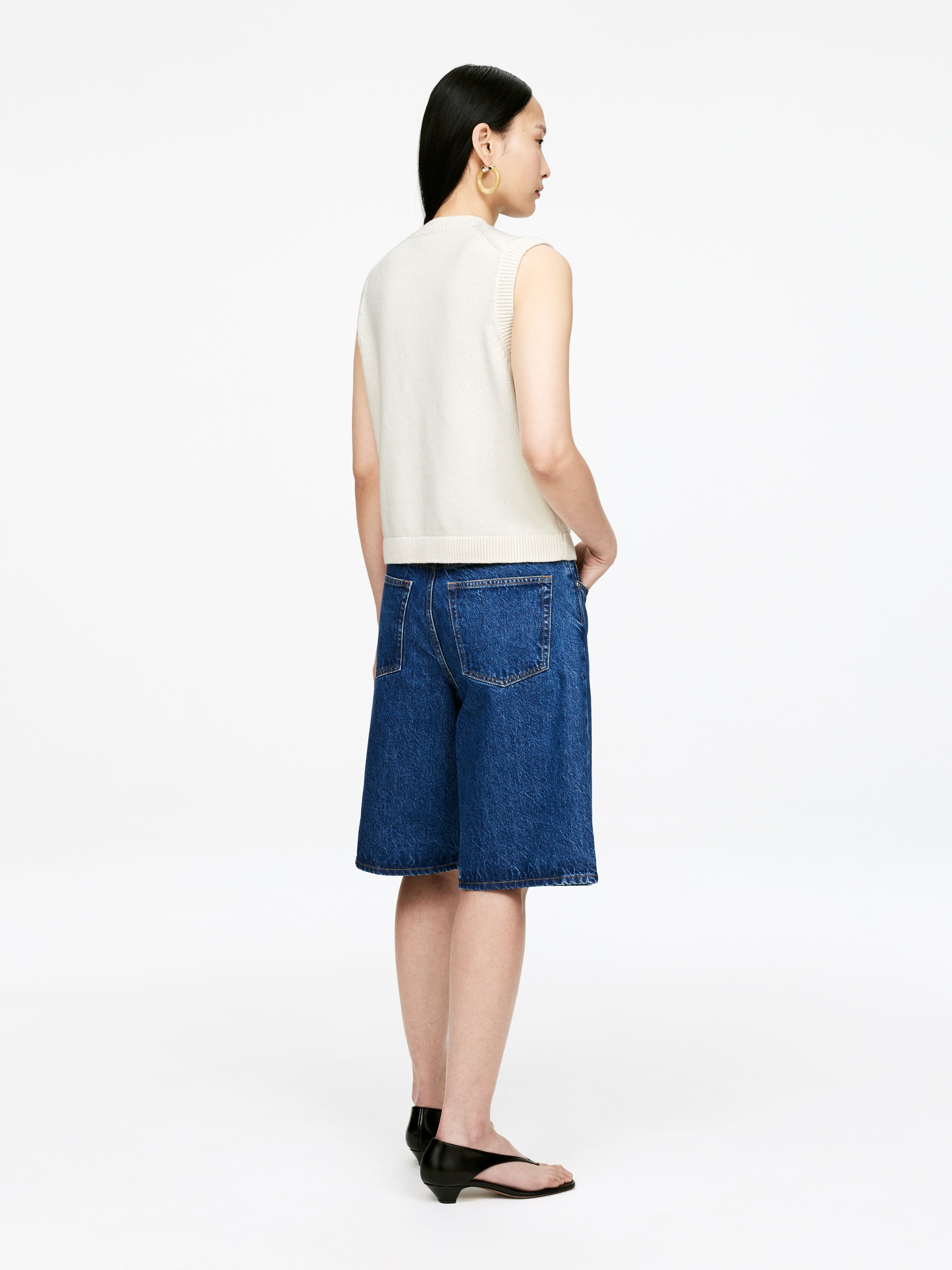 Knitted Cotton Vest - White - Regular fit - Women - StillMedia/Lookbook - 6