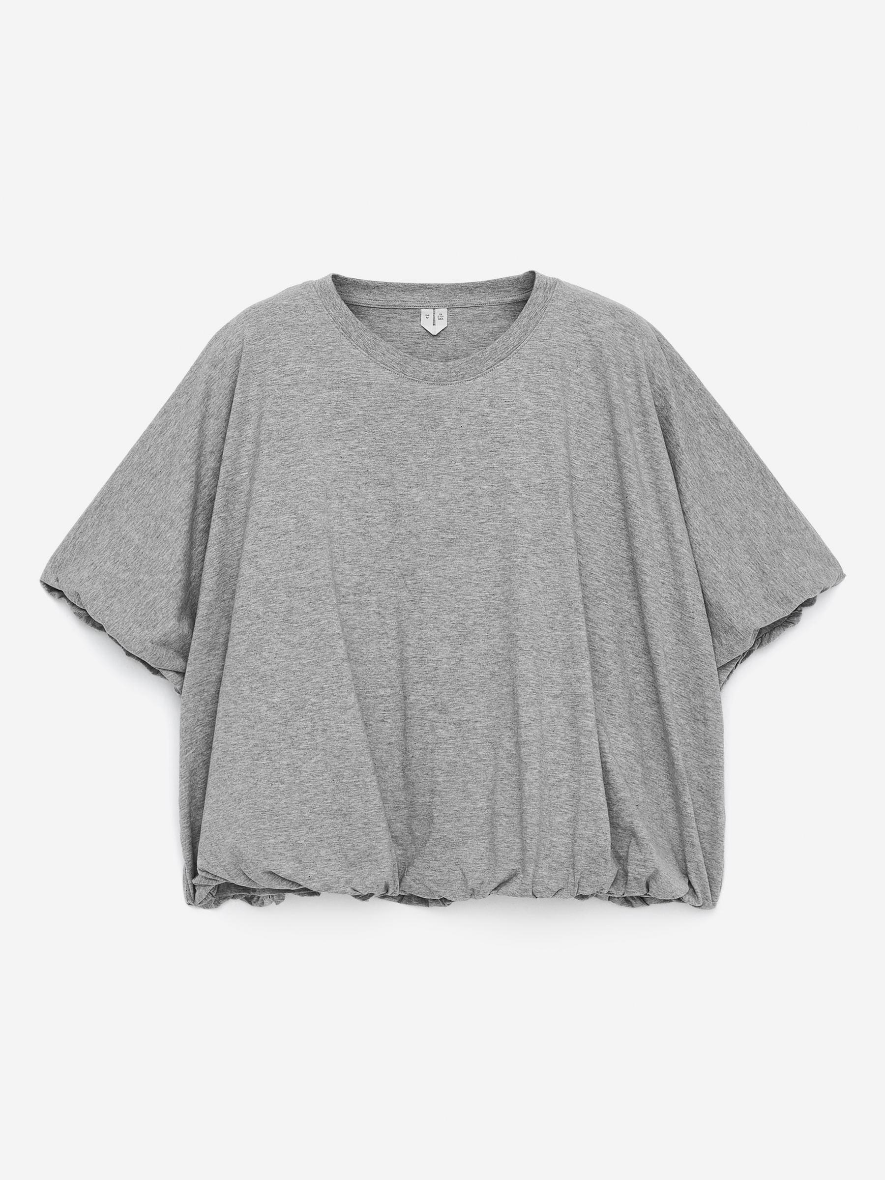 T-shirt à ourlets bouffants-Gris-16265