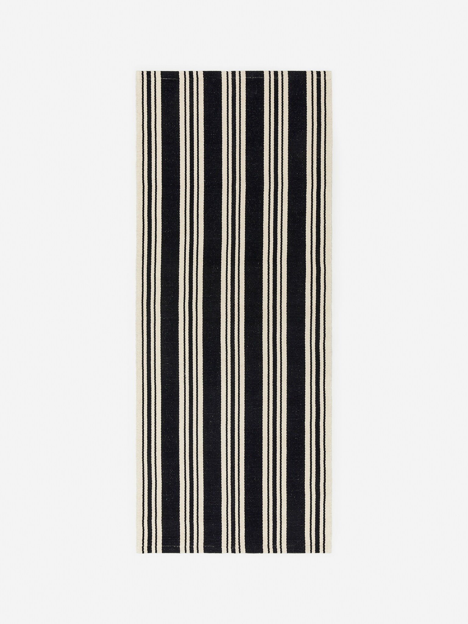 Läufer, 70 x 180 cm - Schwarz/Cremeweiß